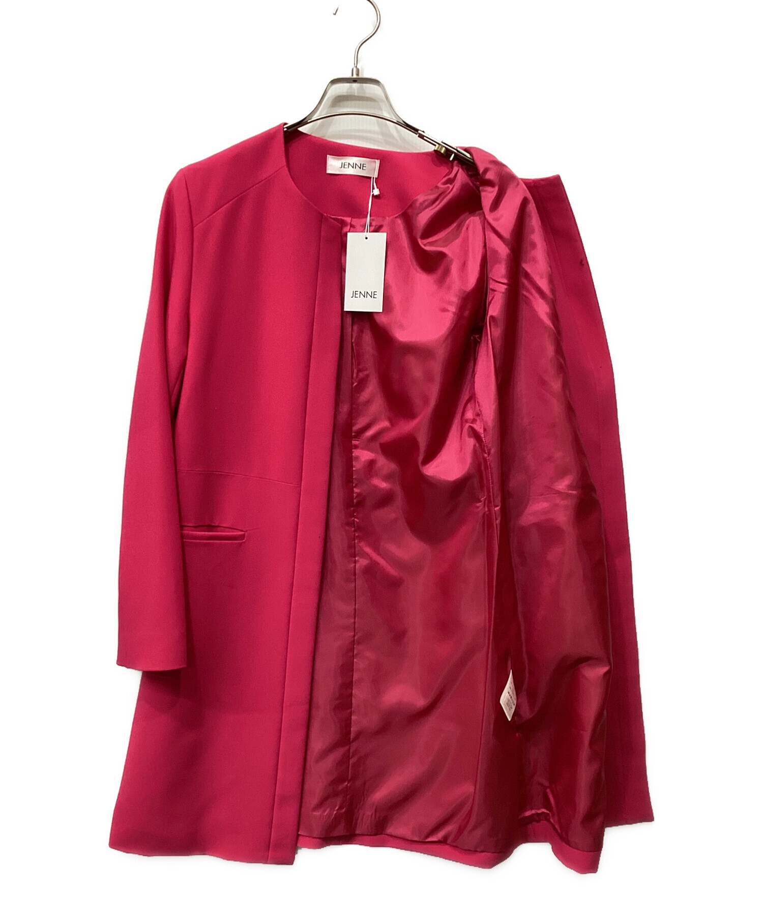 中古・古着通販】JENNE (ジェンヌ) ノーカラーコート ショッキング