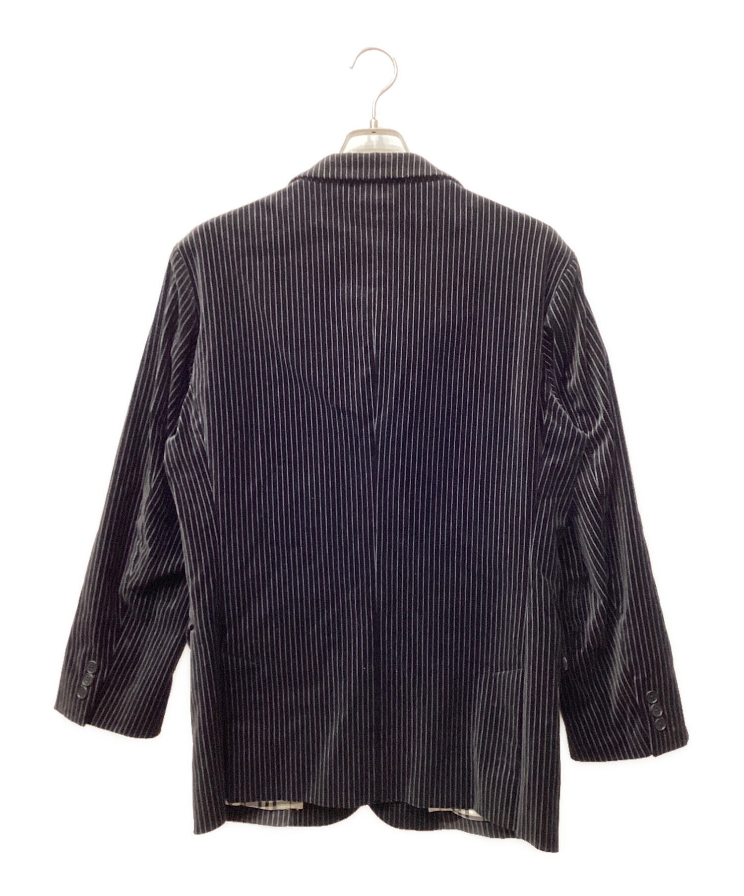 ブラックレーベル テーラードジャケット ノバチェック ベロア XL ブラック 中古・古着通販】BURBERRY BLACK LABEL (バーバリーブラックレーベル