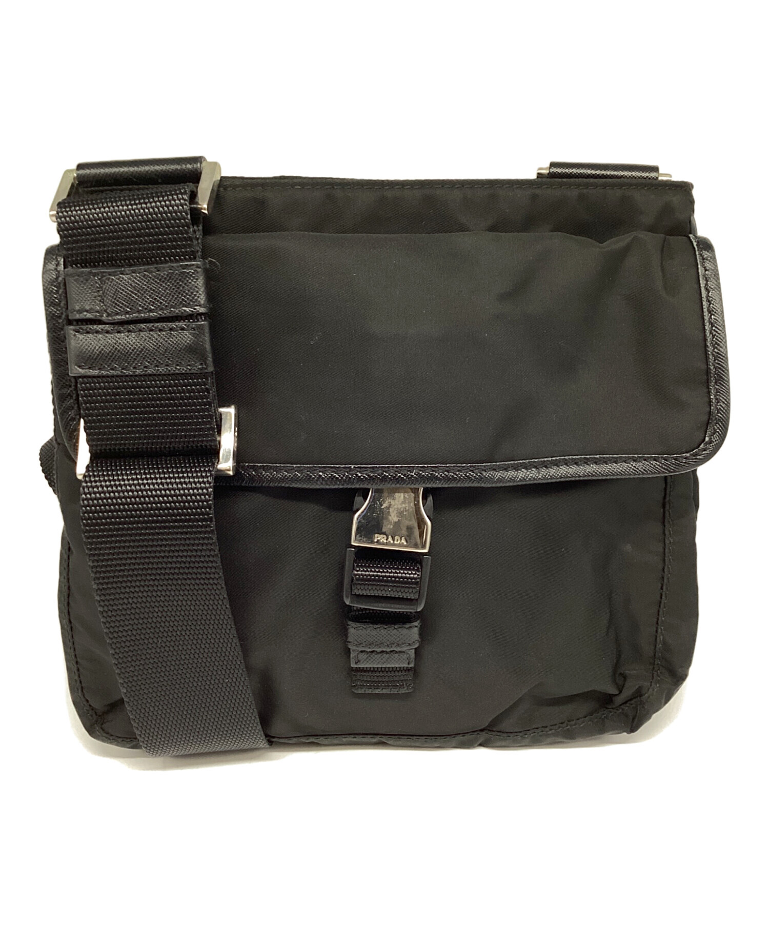 中古・古着通販】PRADA (プラダ) ナイロンショルダーバッグ ブラック