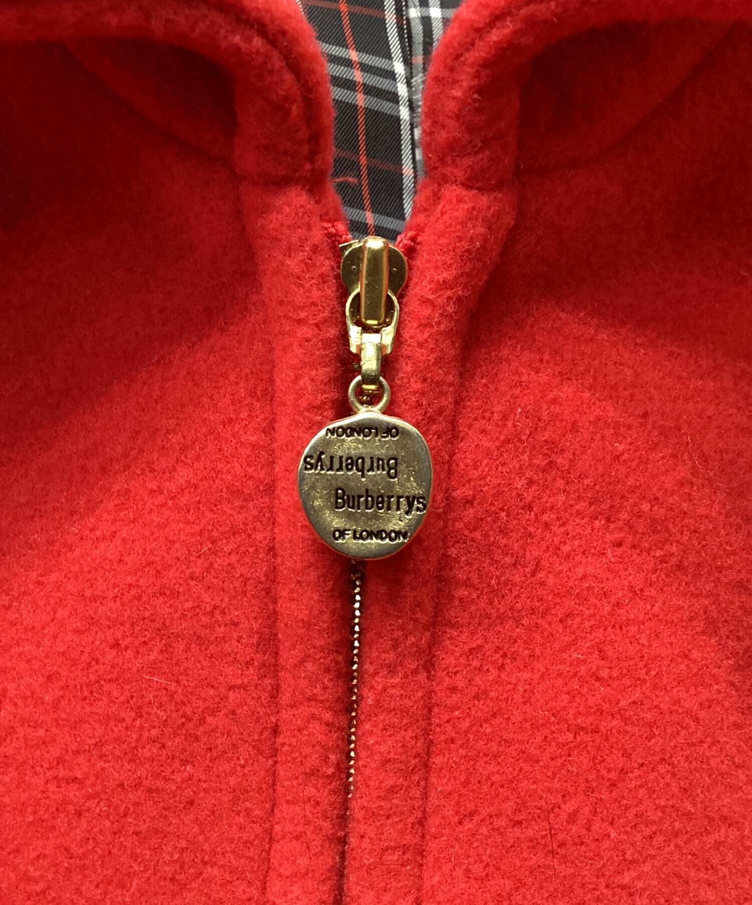 BURBERRY バーバリー コート ハーフコート レッド Sサイズ相当 中古・古着通販】BURBERRY BLUE LABEL (バーバリーロンドンブルー