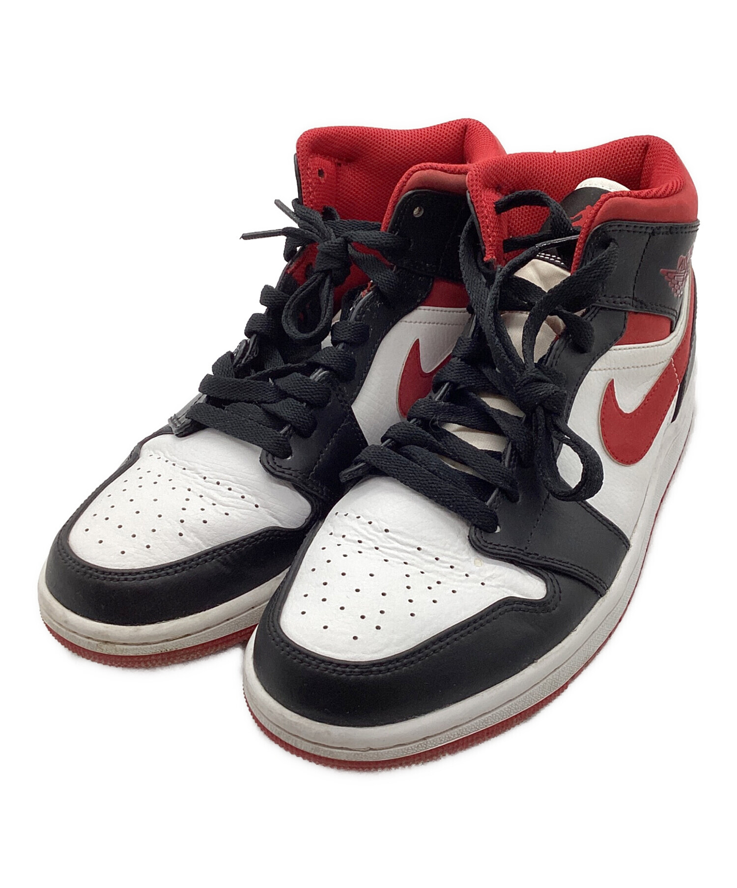 中古・古着通販】NIKE (ナイキ) AIR JORDAN 1 MID ブラック×レッド 