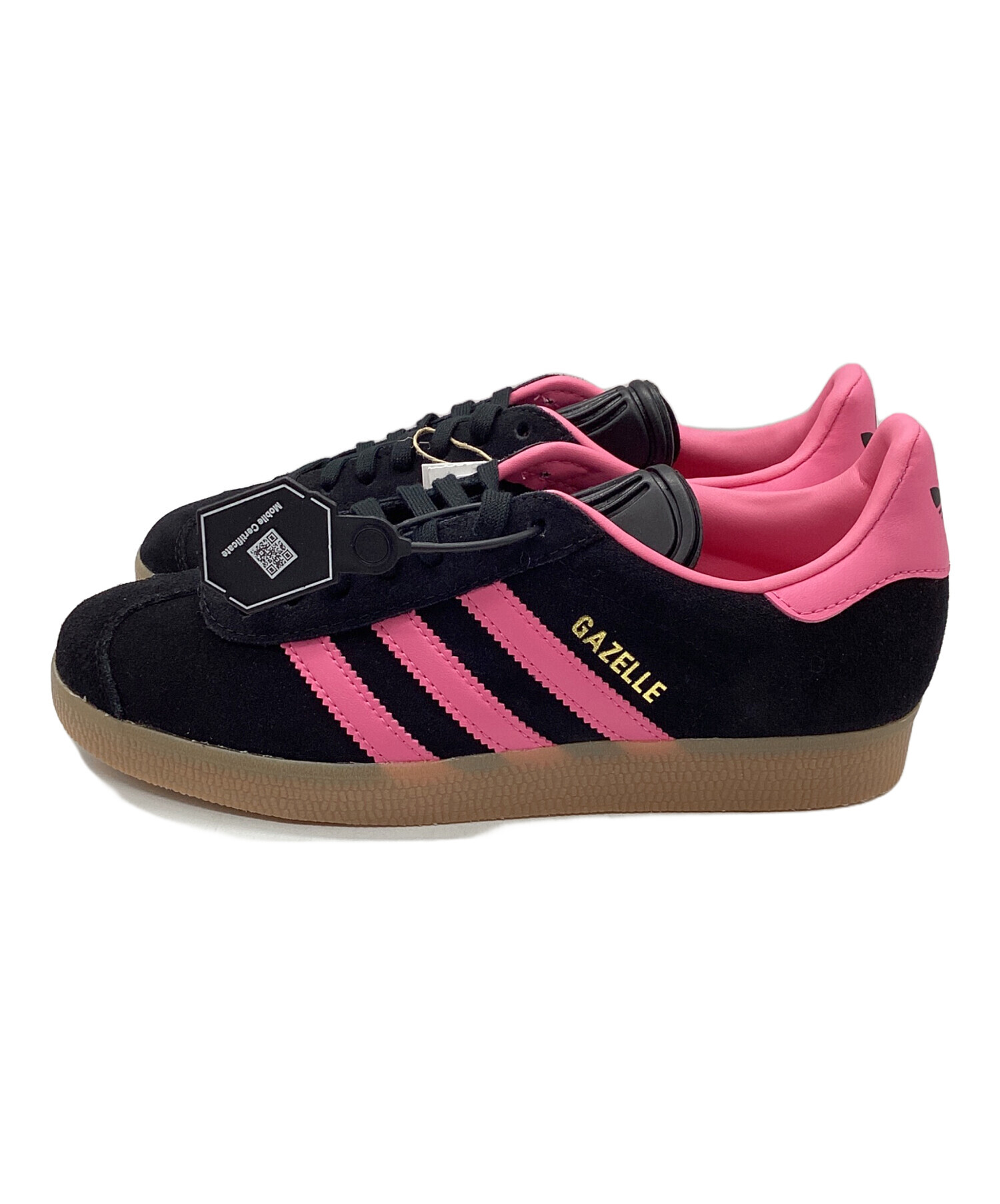 アディダス GAZELLE ピンク ブラック スニーカー23.5cm 中古・古着通販】adidas (アディダス) GAZELLE(ガゼル) ブラック