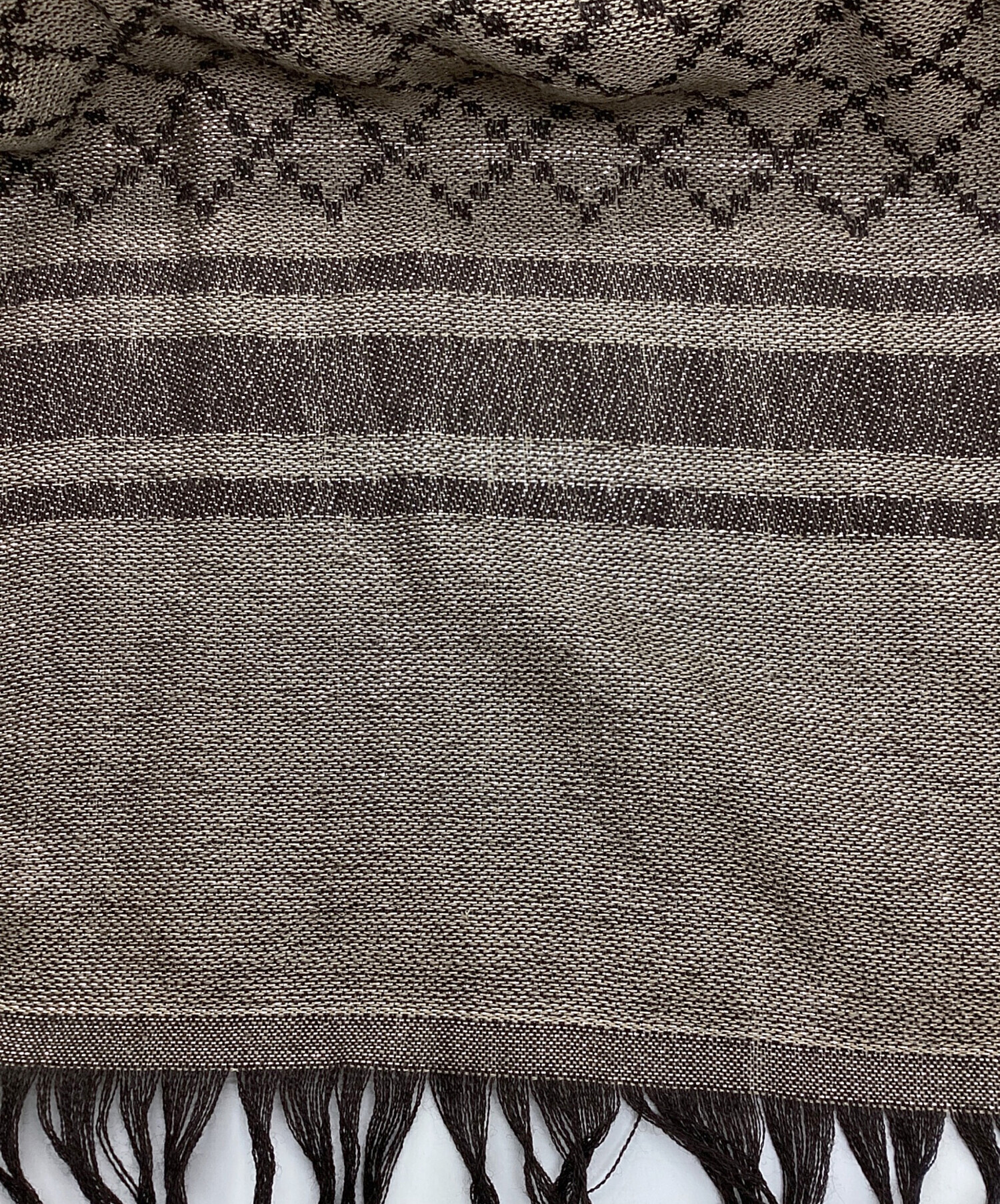 中古・古着通販】GUCCI (グッチ) 大判ストール GG ブラウン｜ブランド