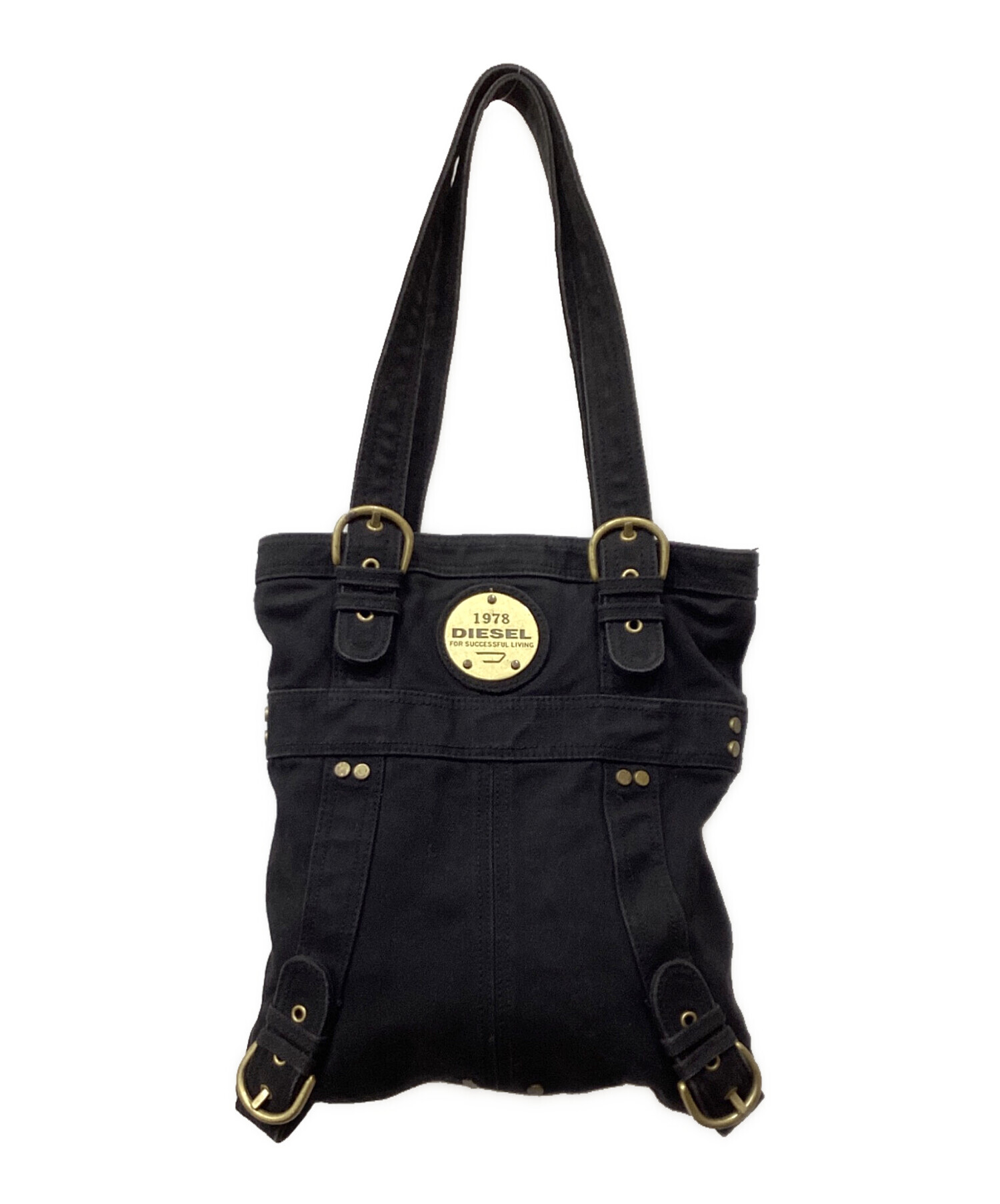 DIESEL 本革トートバッグ ヴィンテージ Italia製 中古・古着通販】DIESEL (ディーゼル) トートバッグ ブラック
