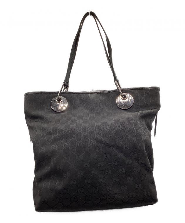 中古・古着通販】GUCCI (グッチ) キャンバストートバッグ ブラック
