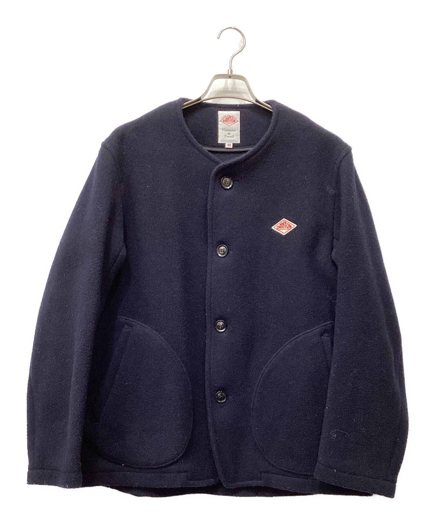 DANTON ネイビー ノーカラーコート　42サイズ 中古・古着通販】DANTON (ダントン) ノーカラーコート ネイビー サイズ