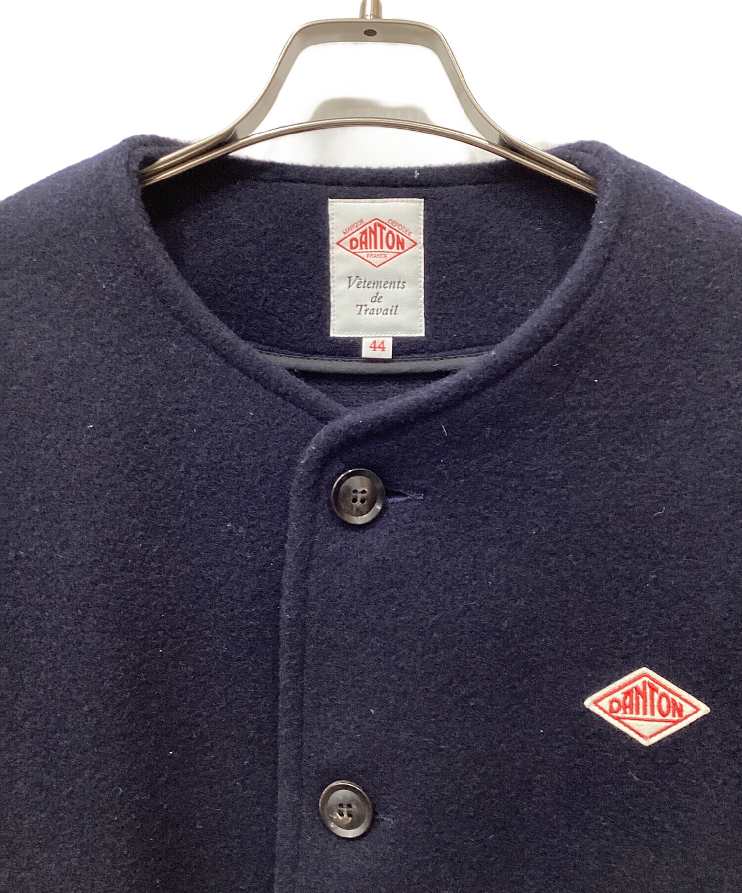 中古・古着通販】DANTON (ダントン) ノーカラーコート ネイビー サイズ