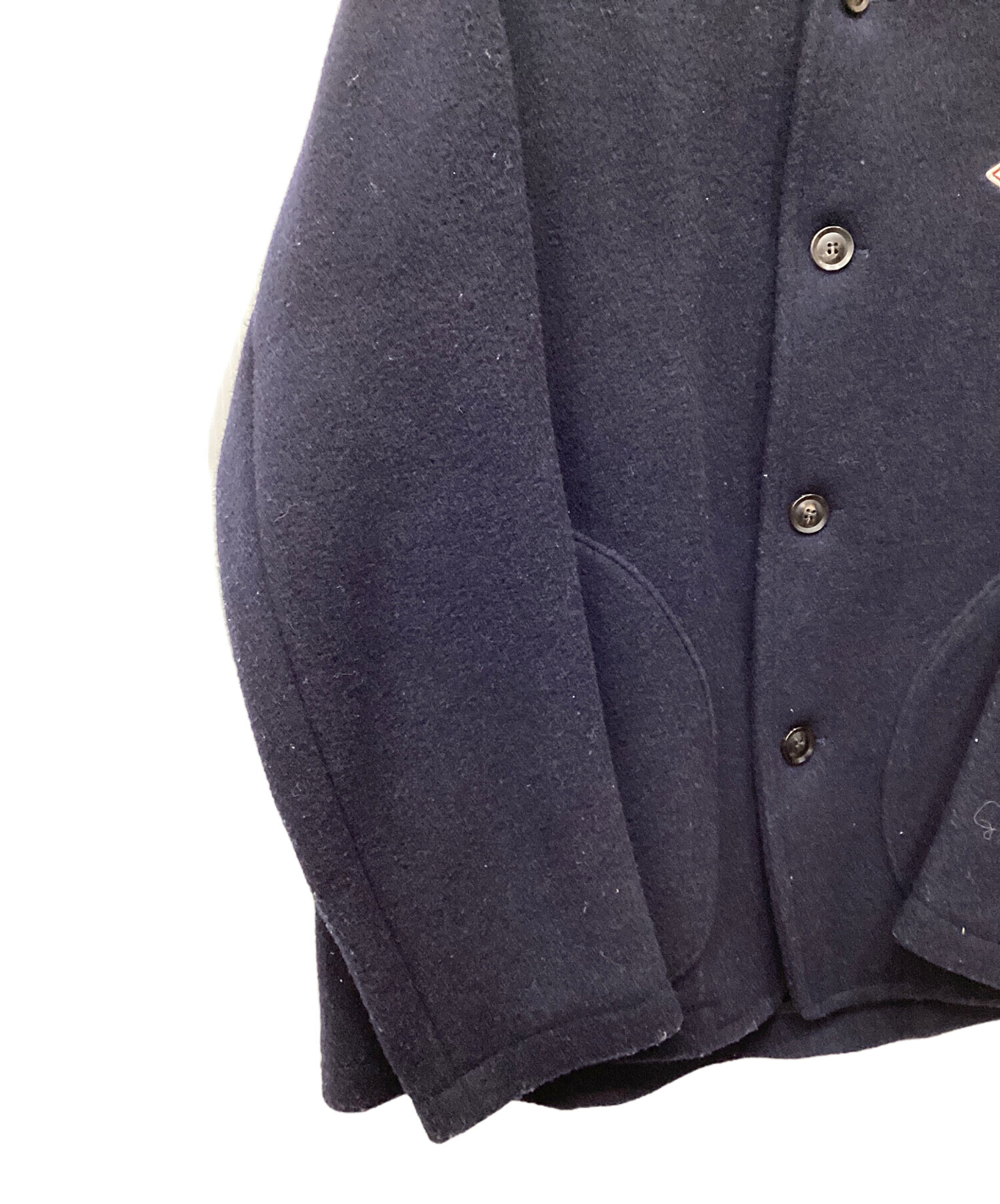 DANTON ネイビー ノーカラーコート　42サイズ 中古・古着通販】DANTON (ダントン) ノーカラーコート ネイビー サイズ