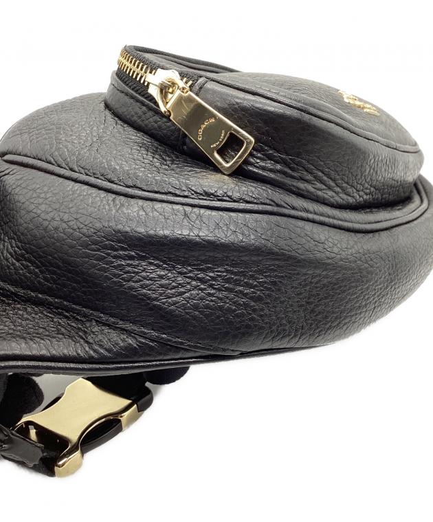 中古・古着通販】COACH (コーチ) ボディーバッグ ブラック×ゴールド