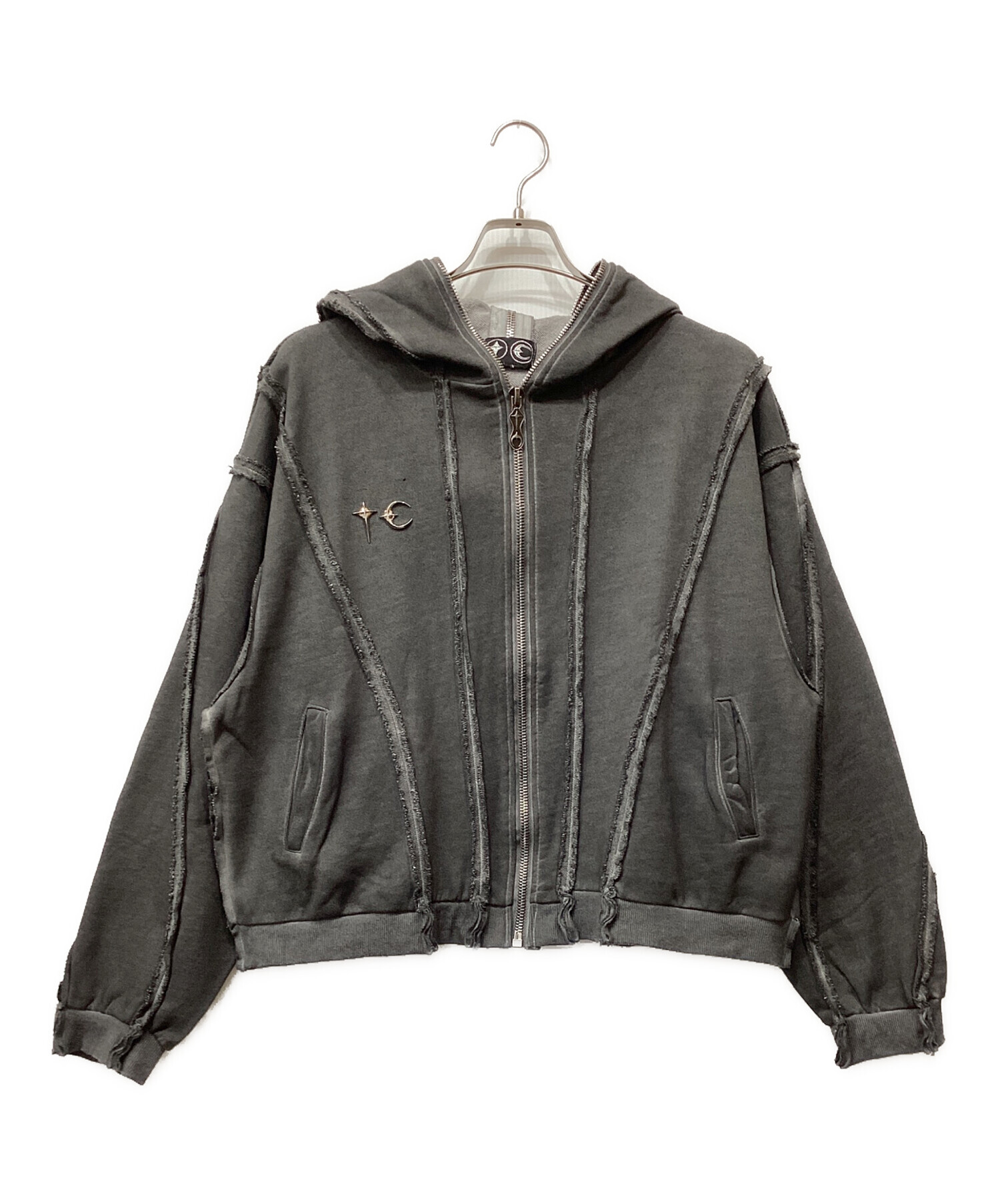 つ*ぶ様 サグクラブグレーパーカー thug club Thug Club - 【25AW】レザー フレーム ジップアップ パーカー