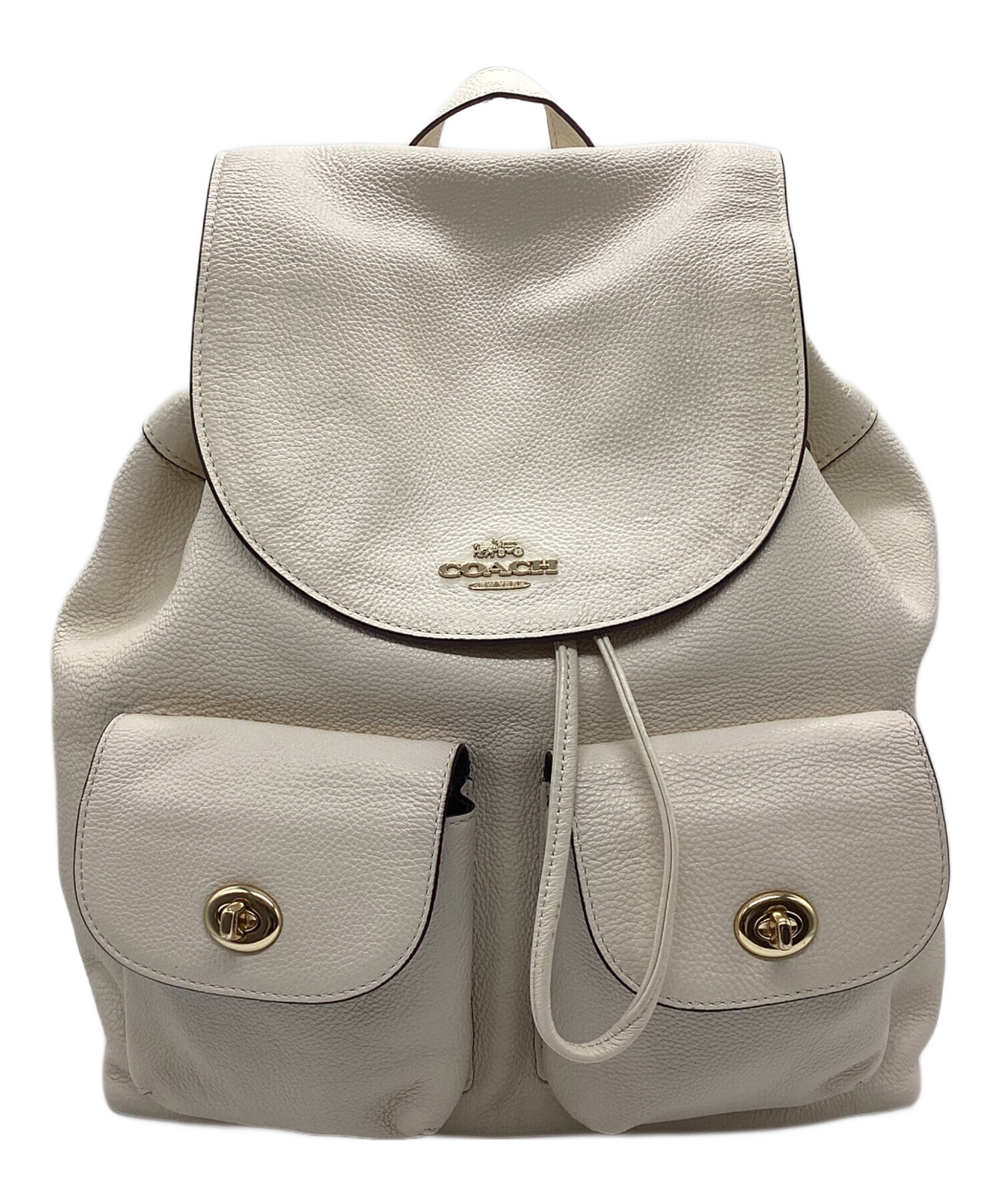 中古・古着通販】COACH (コーチ) レザーリュック ベージュ｜ブランド