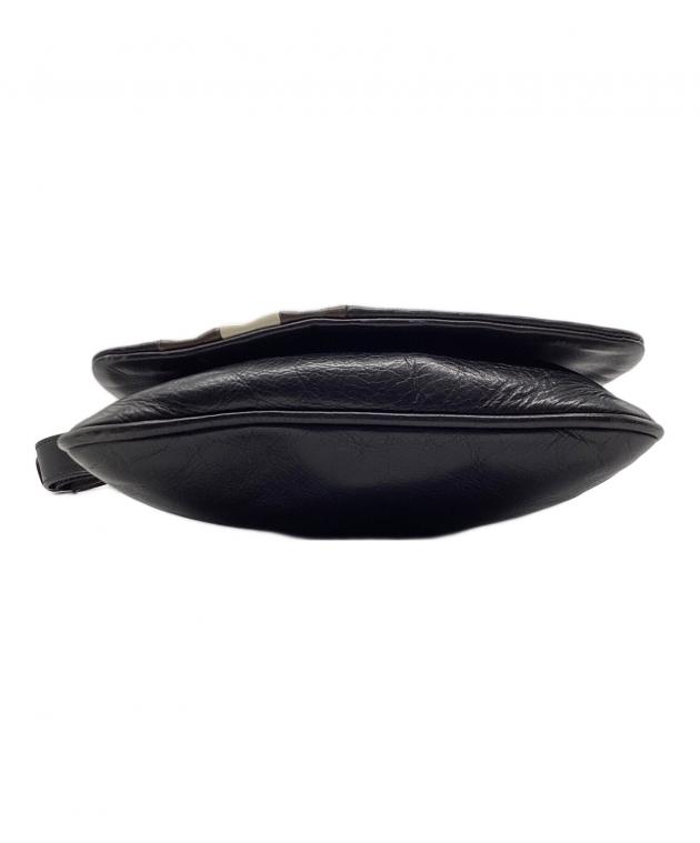 【希少】BALLY ブラックレザー ショルダーバッグ 中古・古着通販】BALLY (バリー) レザーショルダーバッグ ブラック