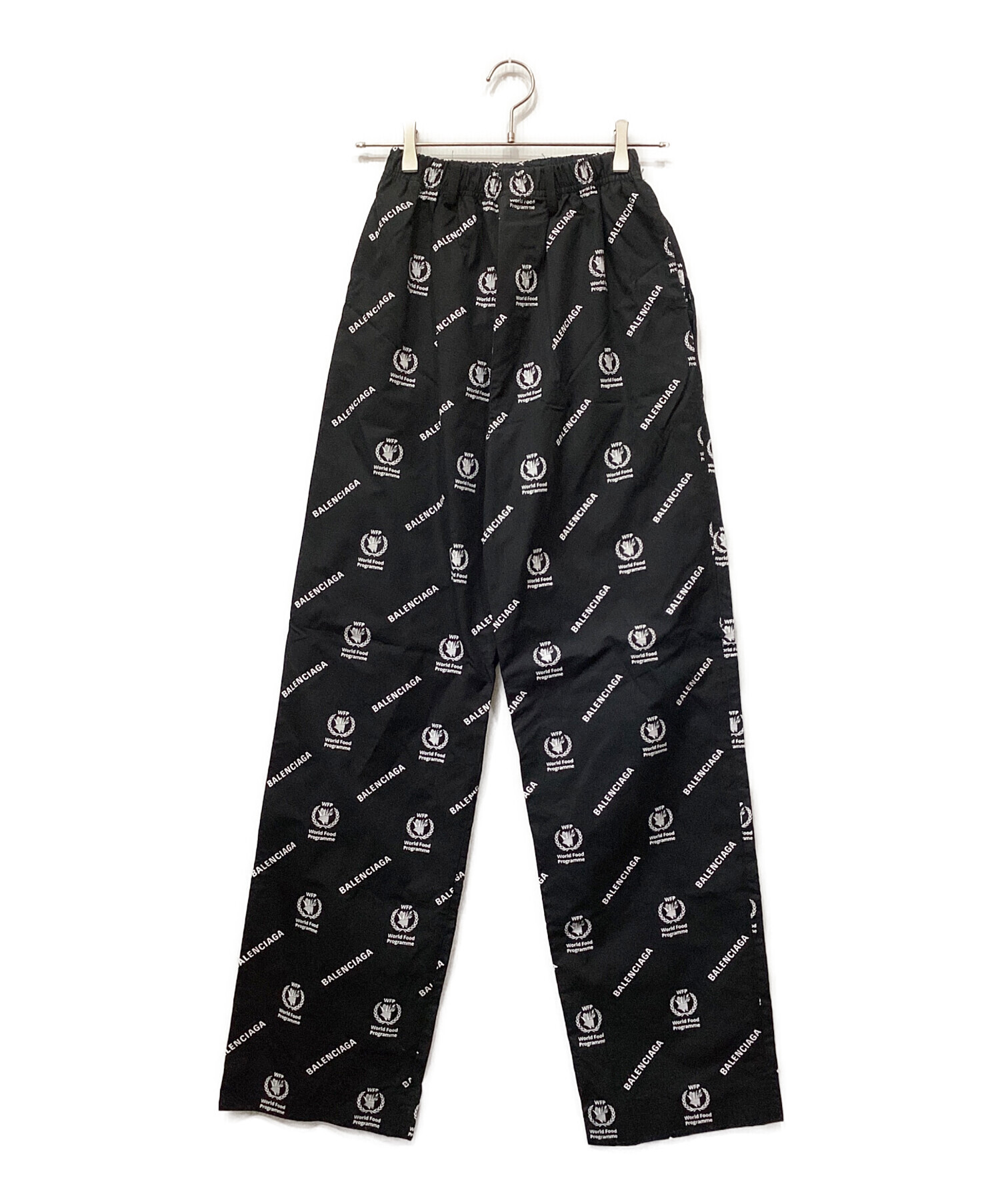 中古・古着通販】BALENCIAGA (バレンシアガ) ロゴ総柄パンツ ブラック