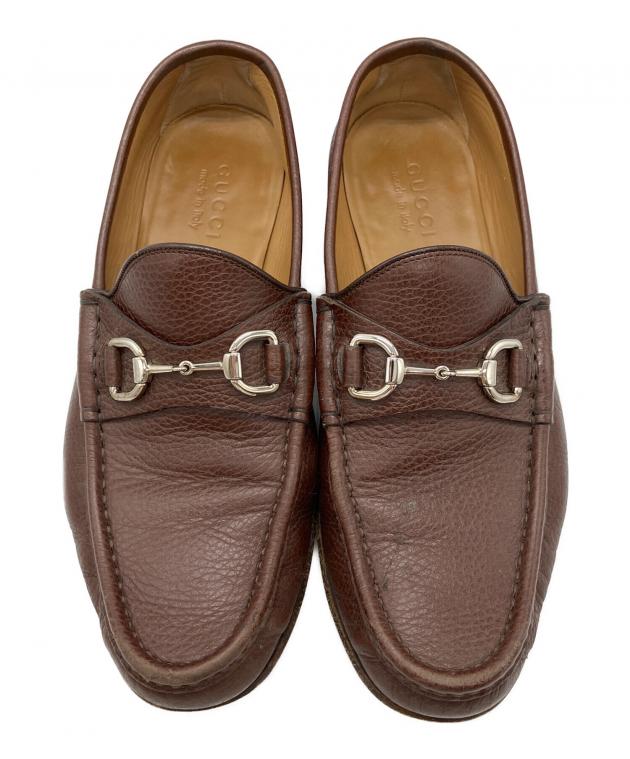中古・古着通販】GUCCI (グッチ) ホースビットローファー ブラウン