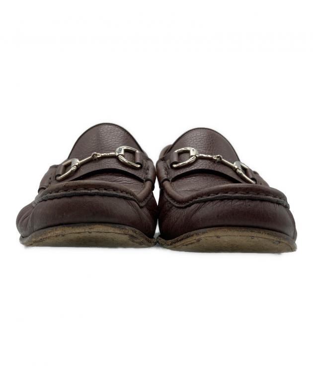 GUCCI ムートン ローファー ホースビット　BROWN 8 中古・古着通販】GUCCI (グッチ) ホースビットローファー ブラウン