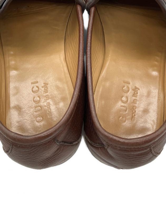中古・古着通販】GUCCI (グッチ) ホースビットローファー ブラウン