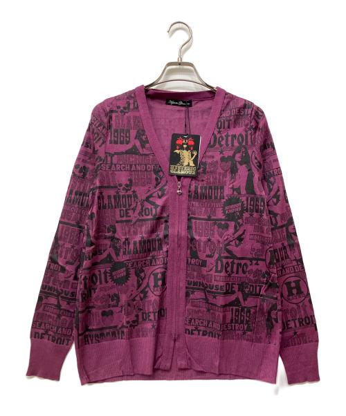 ヒステリックグラマー　スカル　カーディガン　パープル色　♡美品♡ 中古・古着通販】Hysteric Glamour (ヒステリックグラマー) 薄手