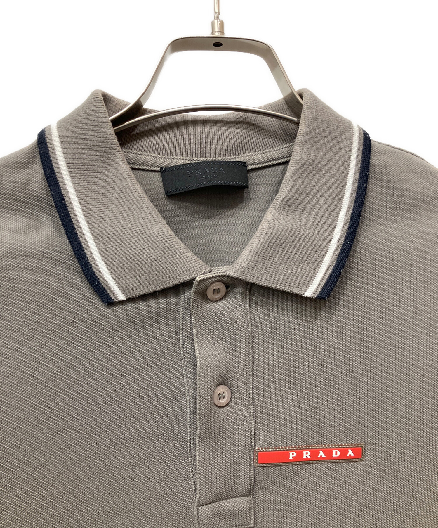 中古・古着通販】PRADA (プラダ) ポロシャツ グレー サイズ:M