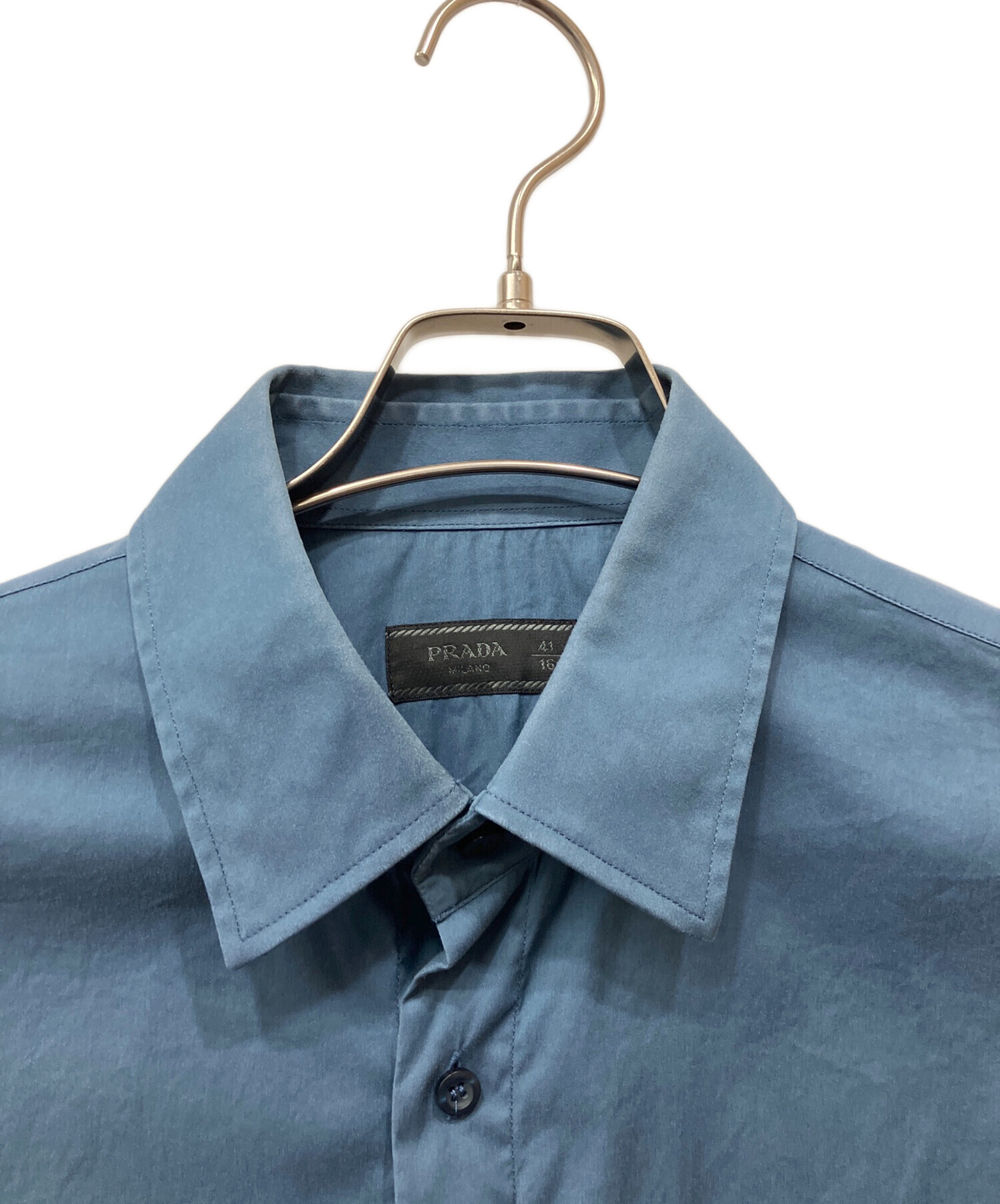 中古・古着通販】PRADA (プラダ) 半袖シャツ ブルー サイズ:41/16