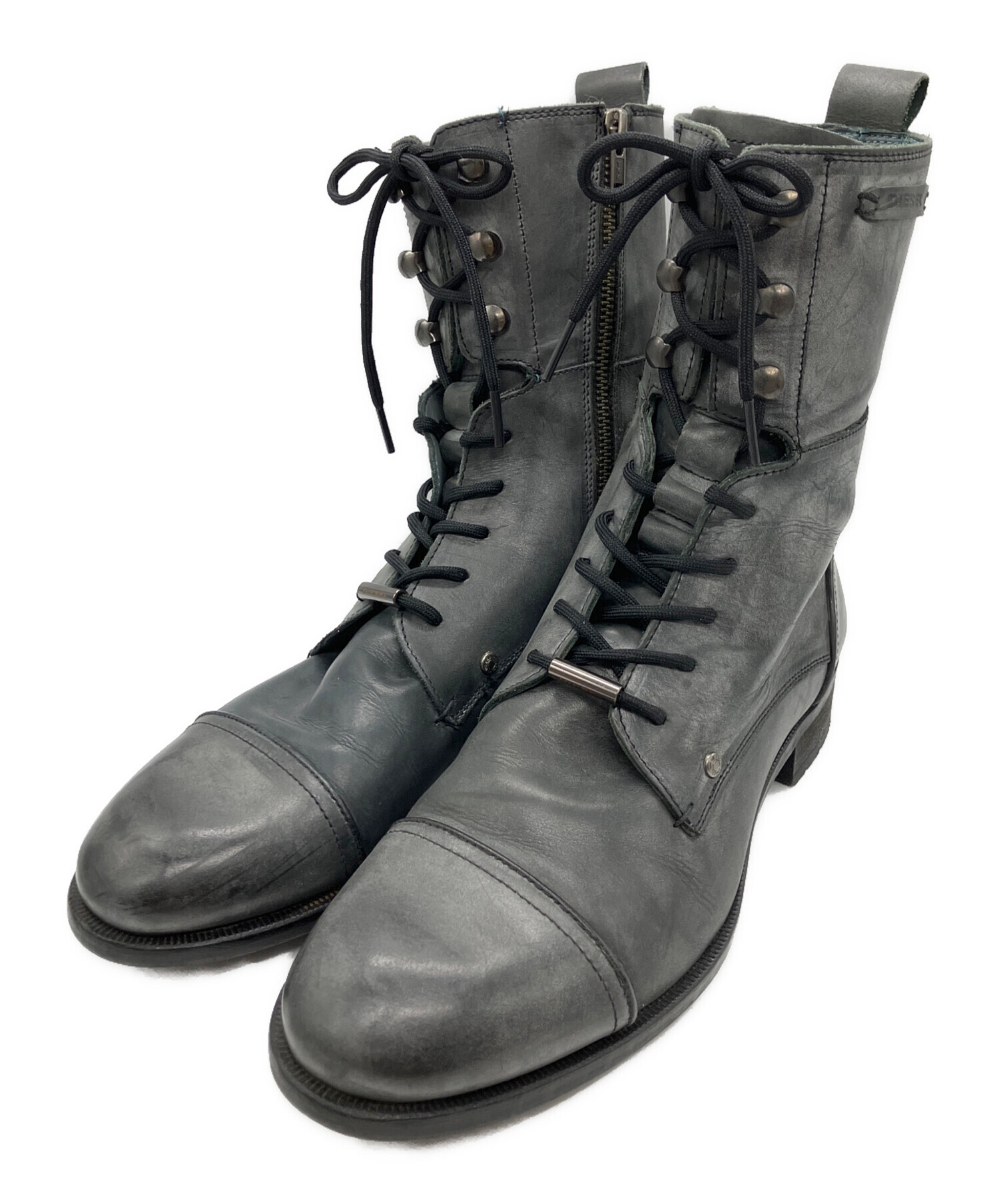 中古・古着通販】DIESEL (ディーゼル) レースアップブーツ グレー 