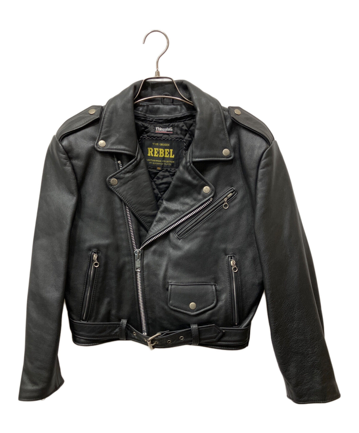 中古・古着通販】REBEL (レベル) ダブルライダースジャケット ブラック