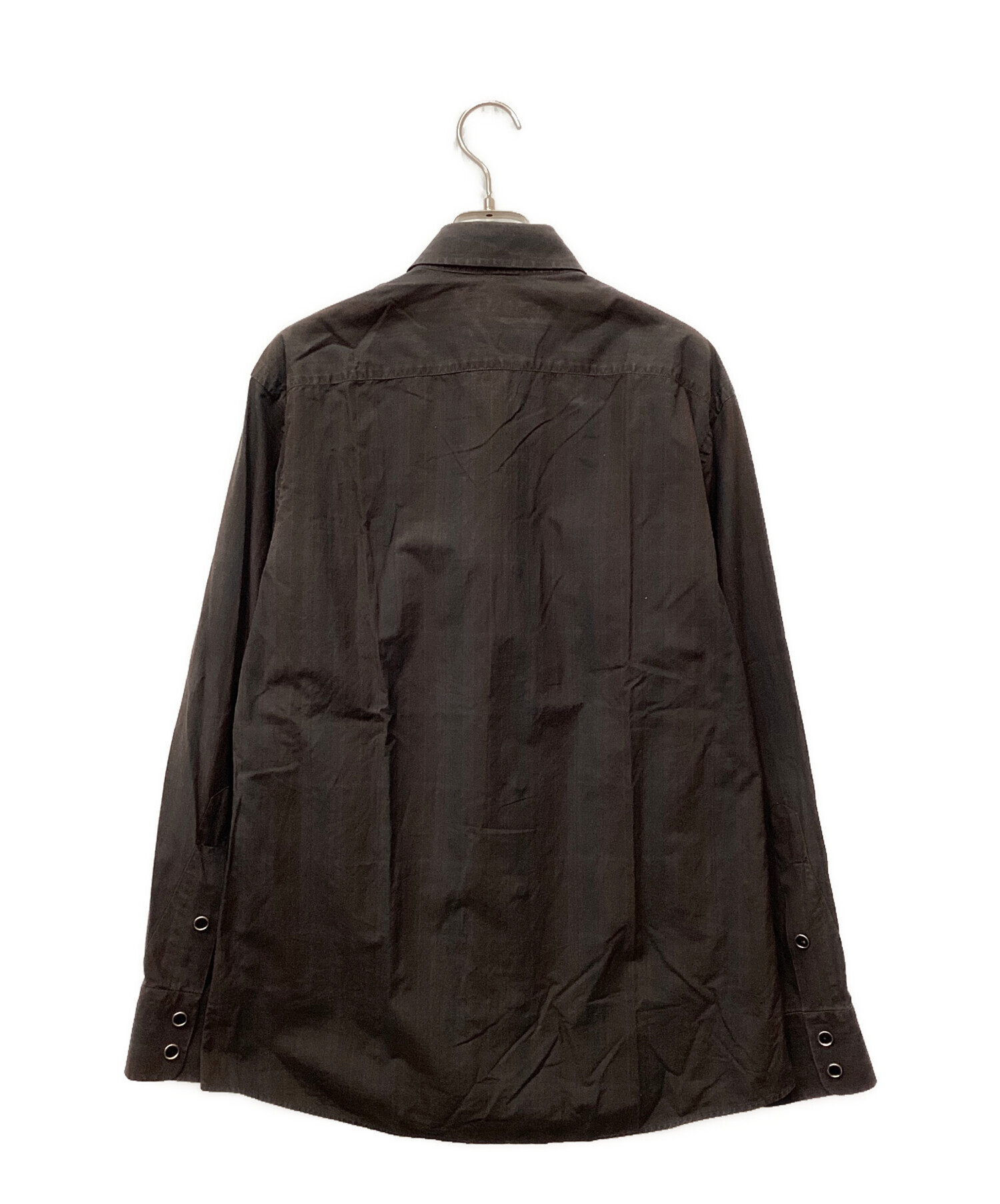 中古・古着通販】GUCCI (グッチ) 長袖ストライプシャツ ブラウン 