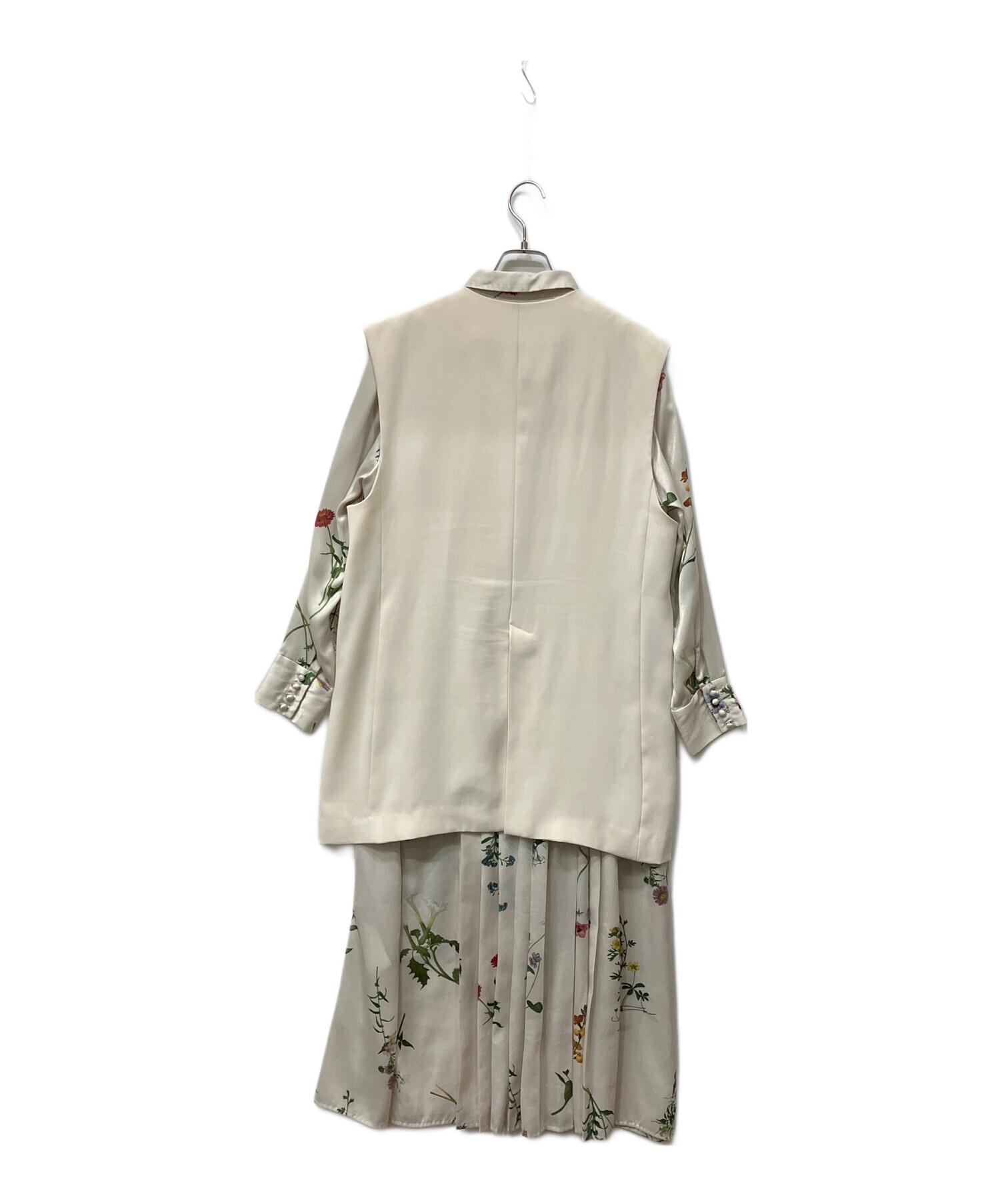 中古・古着通販】Ameri (アメリ) ベスト付き長袖ワンピース ベージュ 