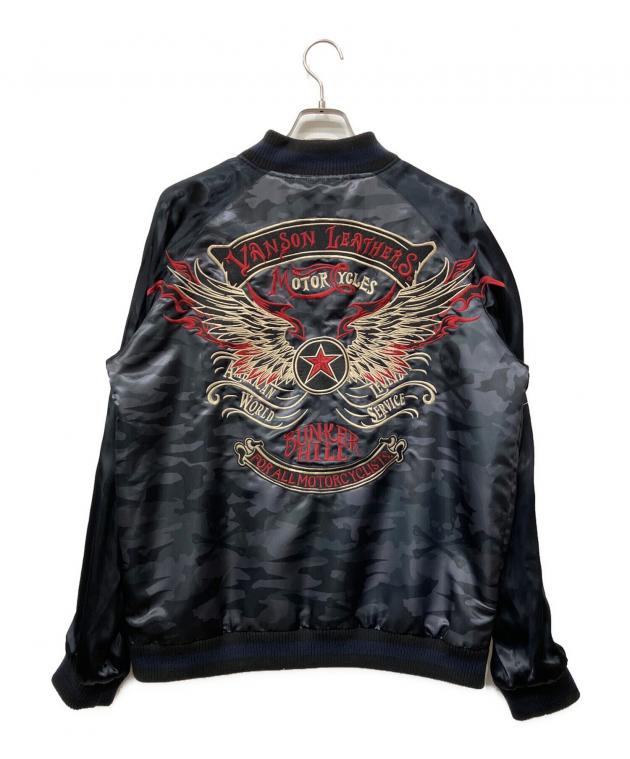 VANSON スカジャンリバーシブル ブラック/レッド 中古・古着通販】VANSON (バンソン) リバーシブルスカジャン ブラック