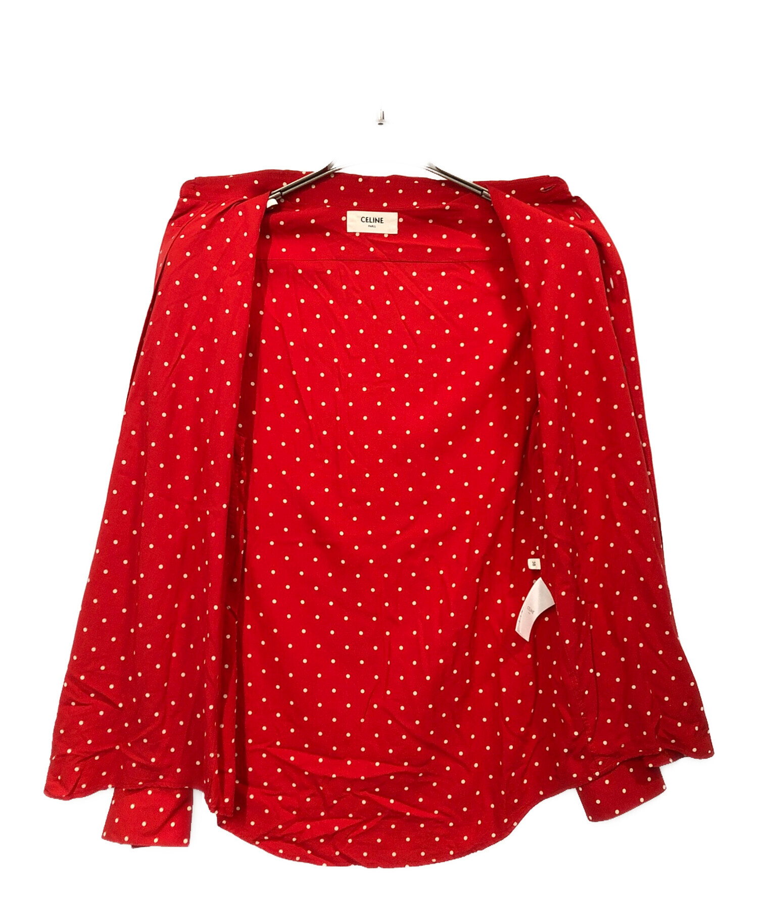 中古・古着通販】CELINE (セリーヌ) 長袖ブラウス レッド サイズ:38