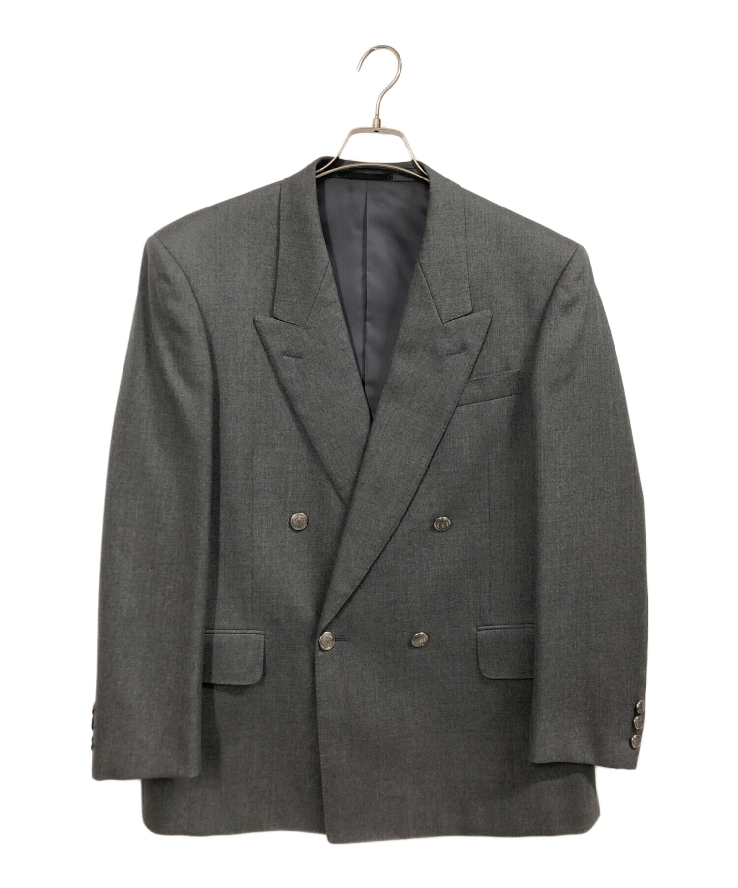 美品　YSL イヴサンローラン　ダブルボタン　ジャケット　グレー系 中古・古着通販】Yves Saint Laurent (イヴサンローラン) 銀釦ダブル