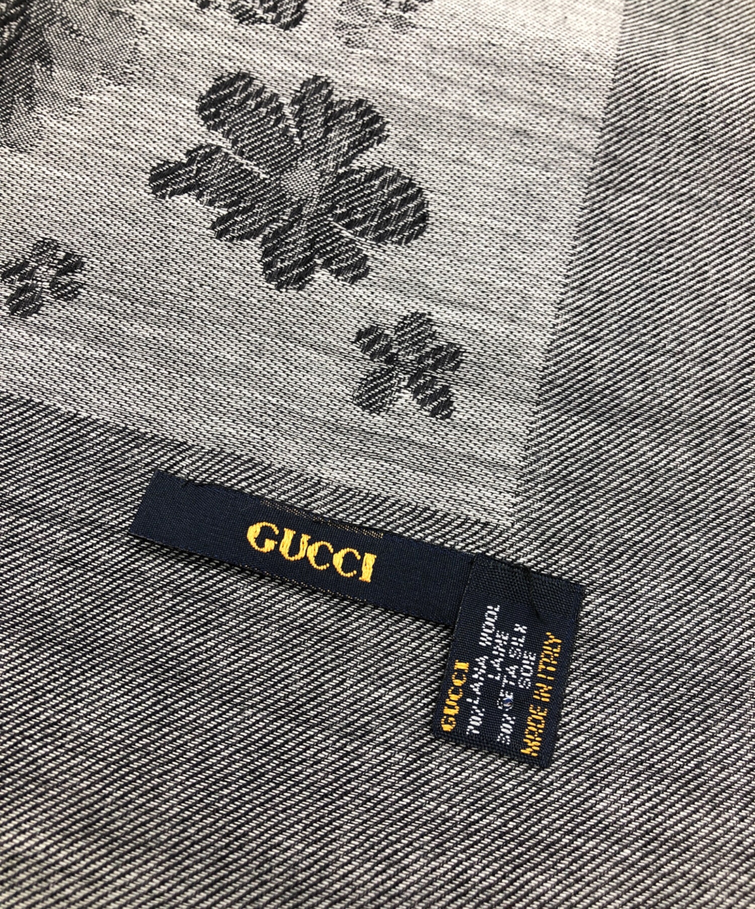 中古・古着通販】GUCCI (グッチ) シルク混ストール グレー×ライト
