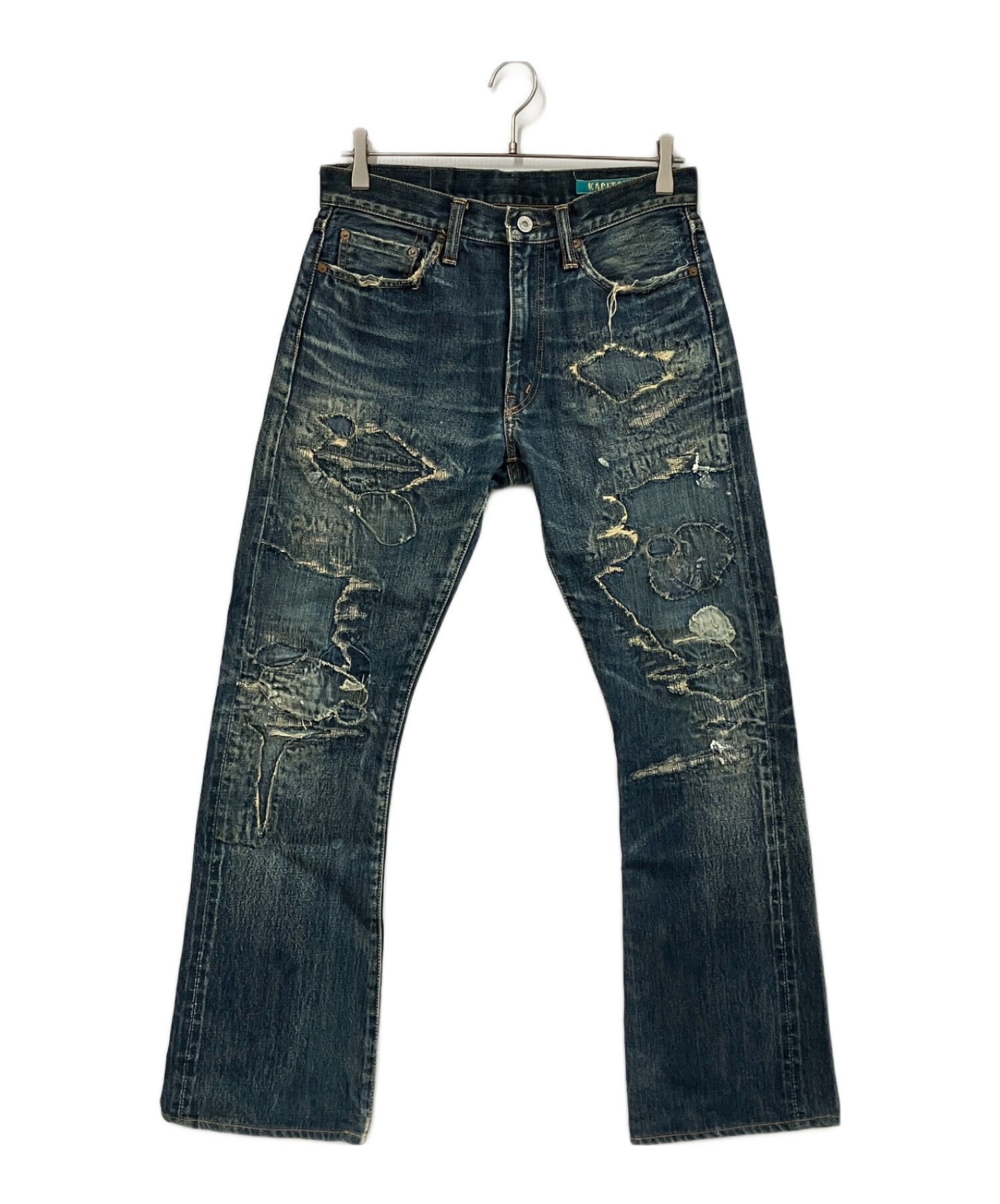中古・古着通販】KAPITAL (キャピタル) ダメージデニムパンツ 