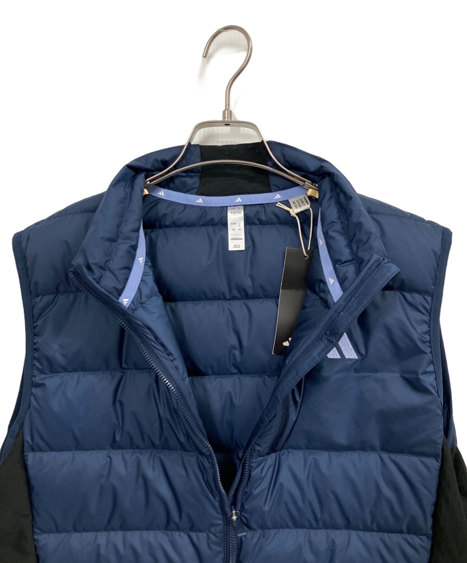 中古・古着通販】adidas (アディダス) ダウンベスト ネイビー サイズ:M