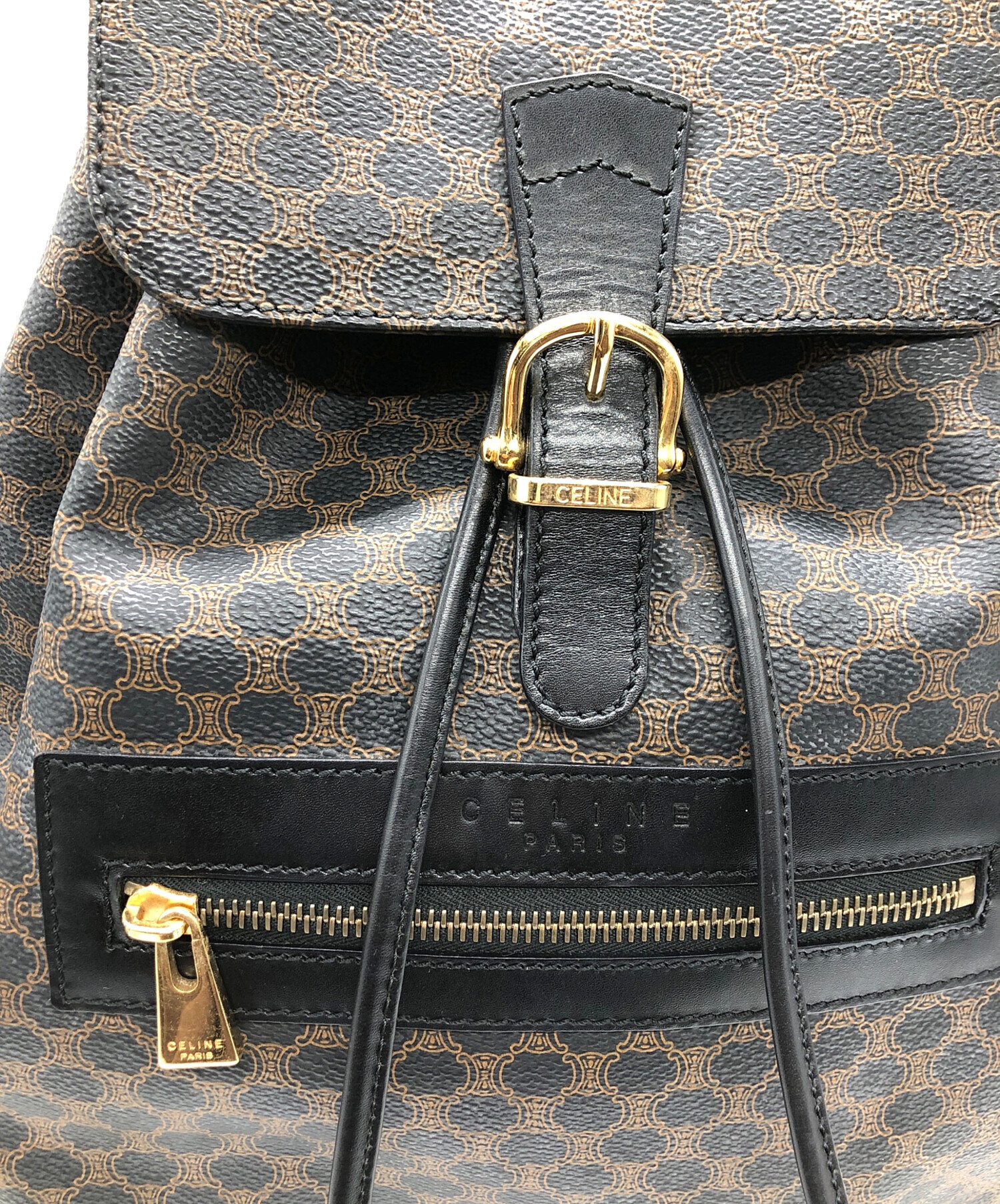 中古・古着通販】CELINE (セリーヌ) リュック ブラック×ブラウン