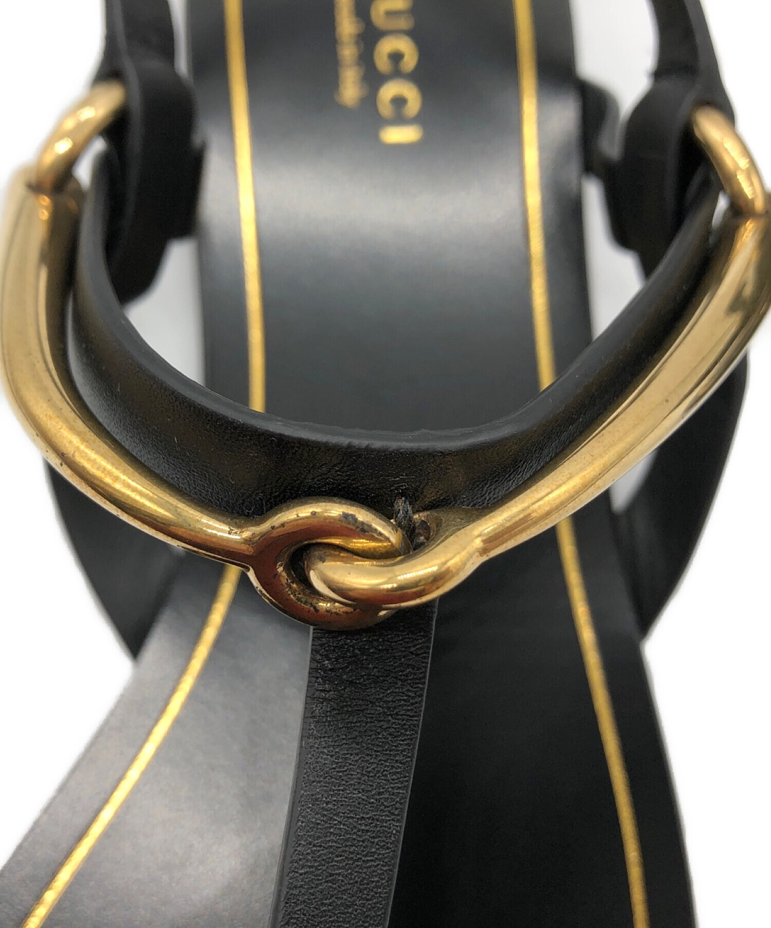 中古・古着通販】GUCCI (グッチ) ホースビットトングサンダル ブラック