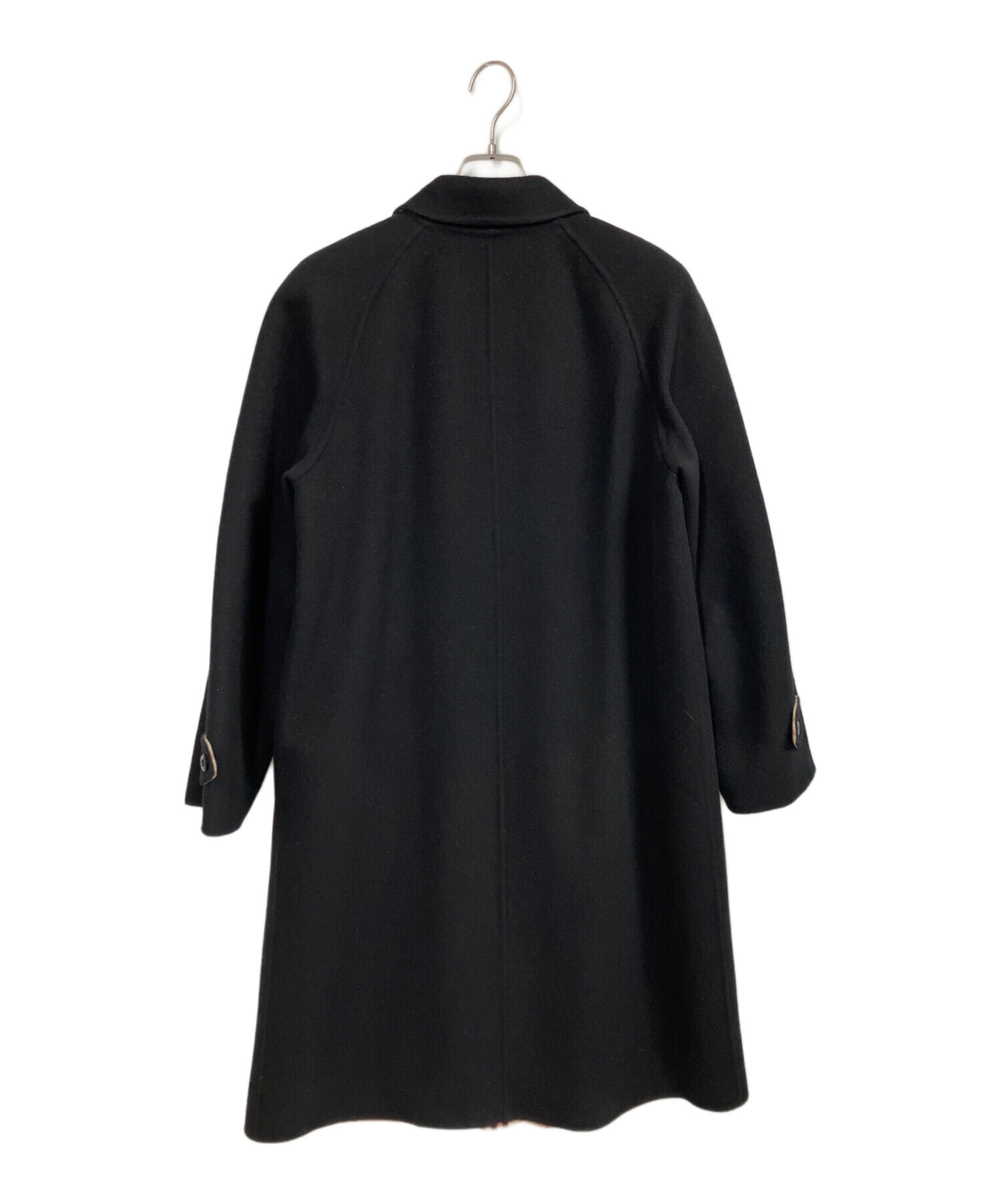Burberrys ウールカシミヤ ロングコート 黒 Vintage Burberry's Black Wool Cashmere Trench Coat Single-Breasted