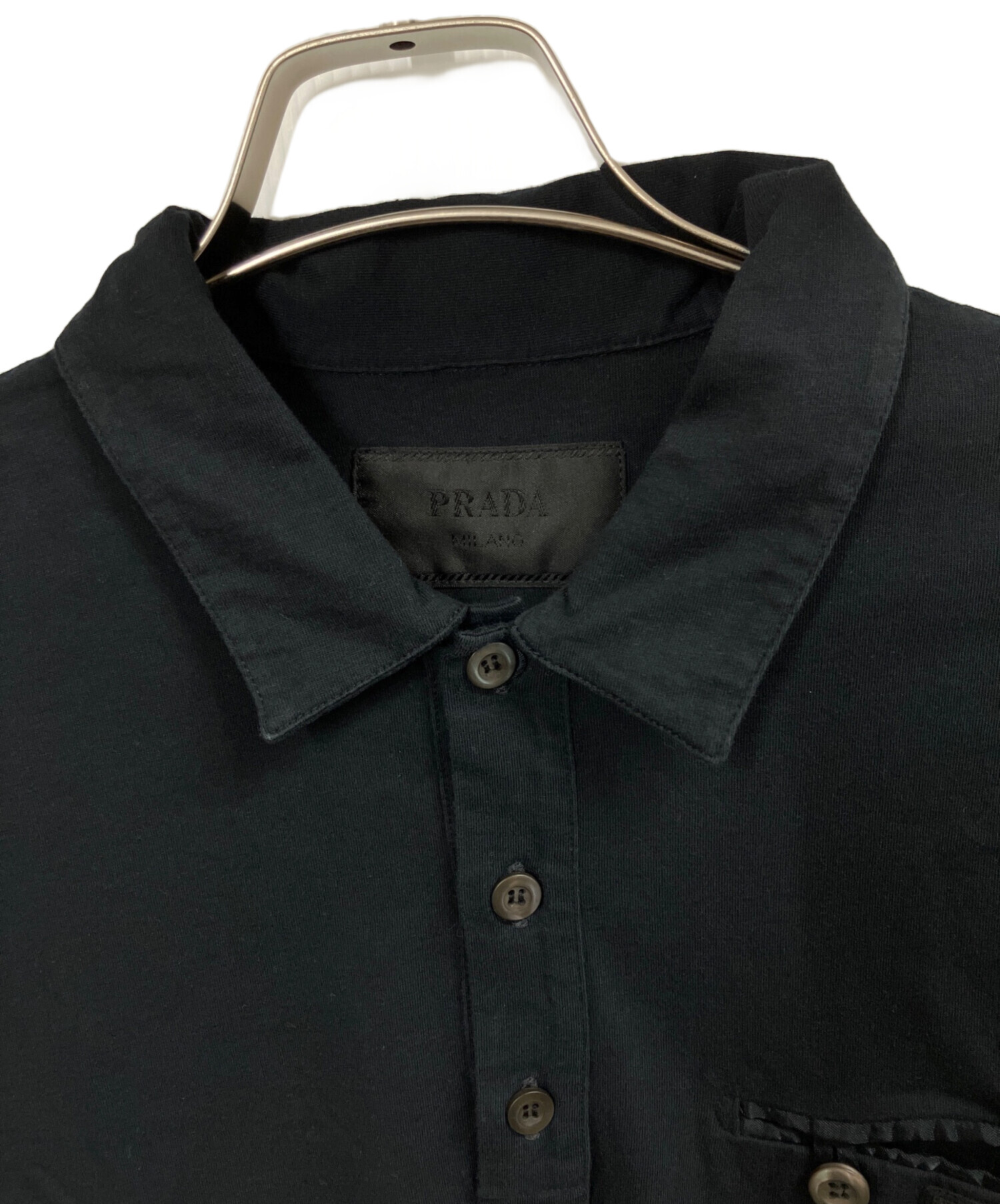 PRADA ブラック ポロシャツ XL Black Piqué Polo Shirt | PRADA - United States