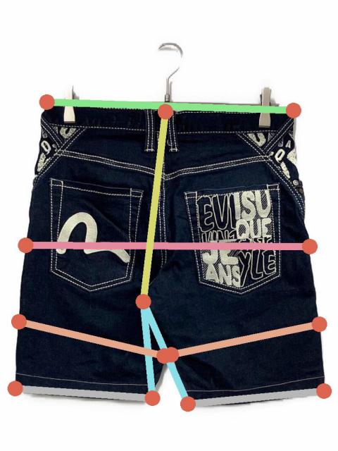EVISU エヴィス デニムハーフパンツ 中古・古着通販】EVISU (エヴィス) デニムハーフパンツ インディゴ
