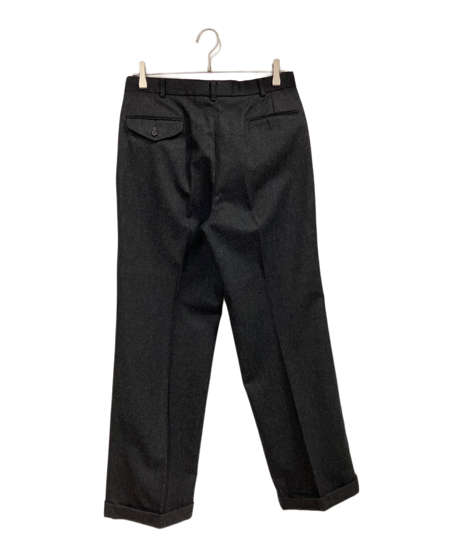 Polo by Ralph Lauren ウールスラックス ブラック ワイド 中古・古着通販】POLO RALPH LAUREN (ポロ・ラルフローレン) ウール