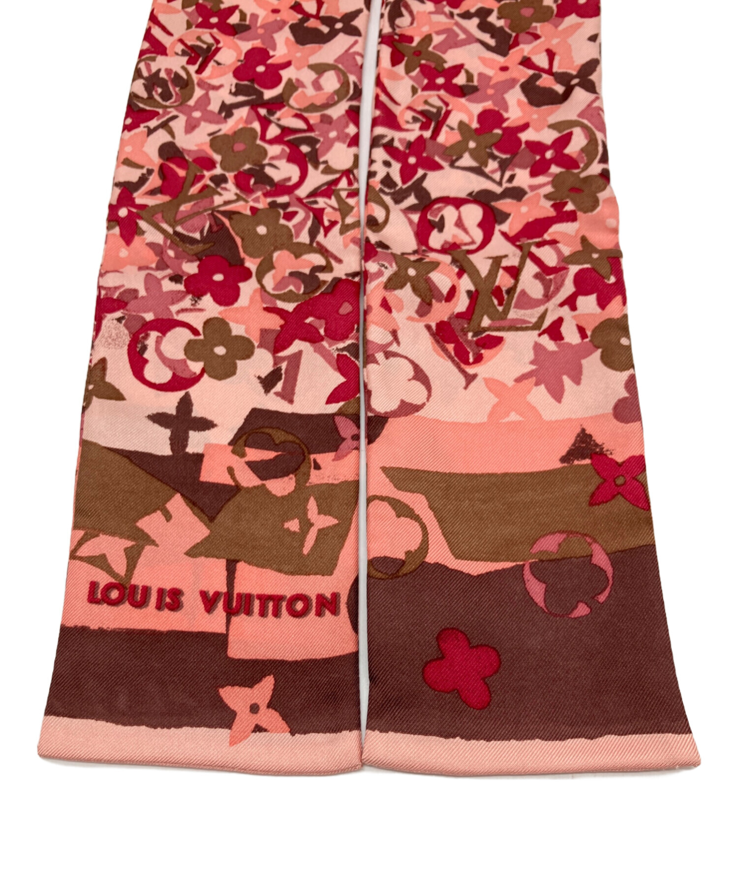 Louis Vuitton ピンク スカーフ 中古・古着通販】LOUIS VUITTON (ルイ ヴィトン) リボンスカーフ
