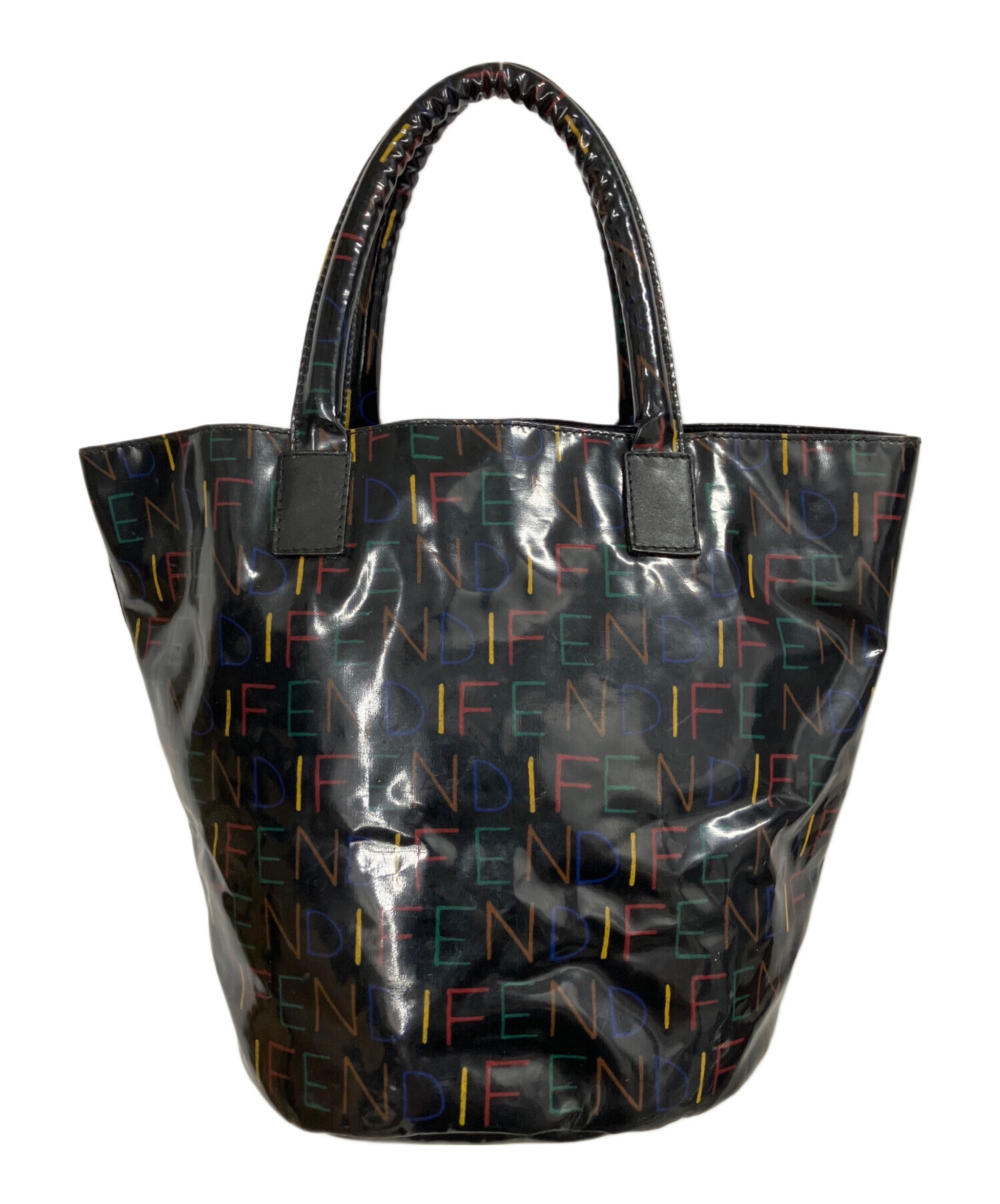 中古・古着通販】FENDI (フェンディ) ビニールハンドバッグ ブラック 