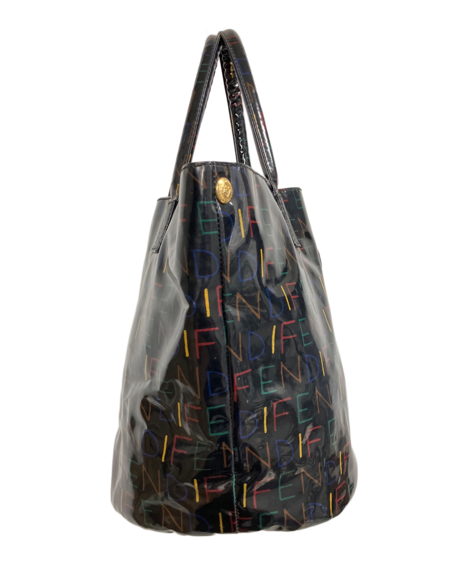 中古・古着通販】FENDI (フェンディ) ビニールハンドバッグ ブラック
