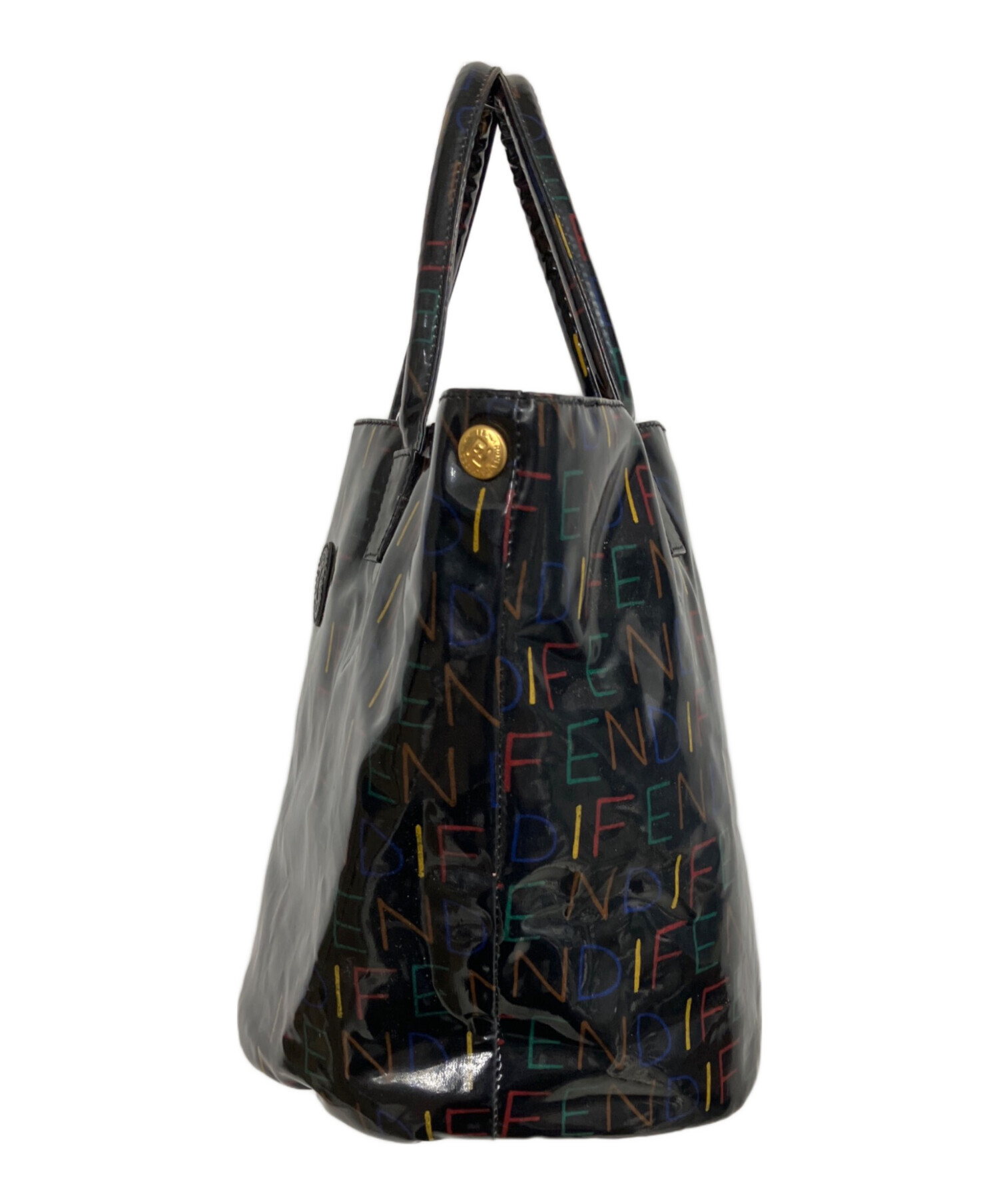 中古・古着通販】FENDI (フェンディ) ビニールハンドバッグ ブラック