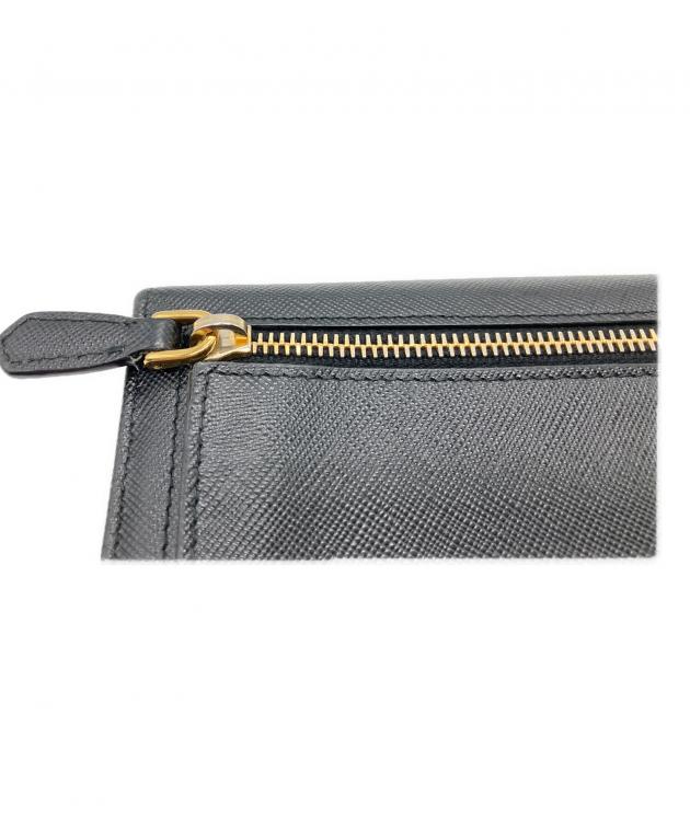 中古・古着通販】PRADA (プラダ) サフィアーノ リボン 長財布 ブラック
