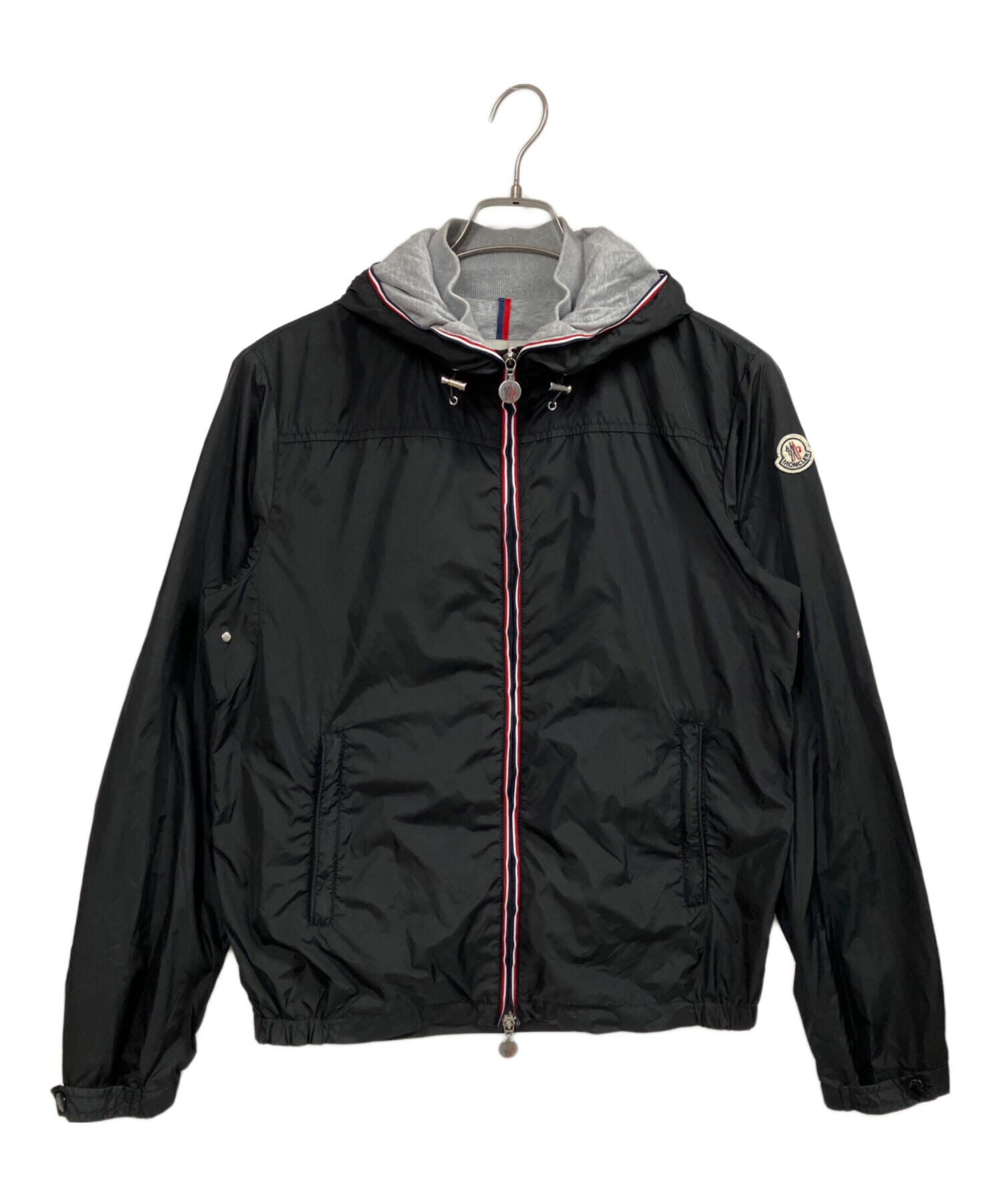 モンクレール　ナイロンジャケット 中古・古着通販】MONCLER (モンクレール) ナイロンジャケット ブラック