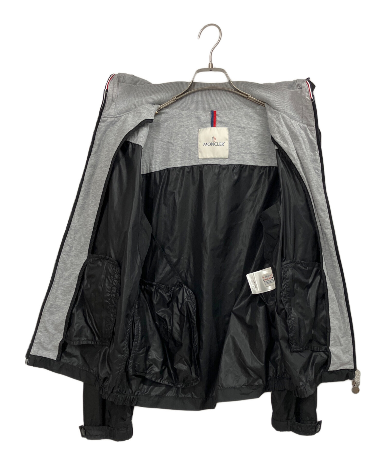 モンクレール　ナイロンジャケット 中古・古着通販】MONCLER (モンクレール) ナイロンジャケット ブラック