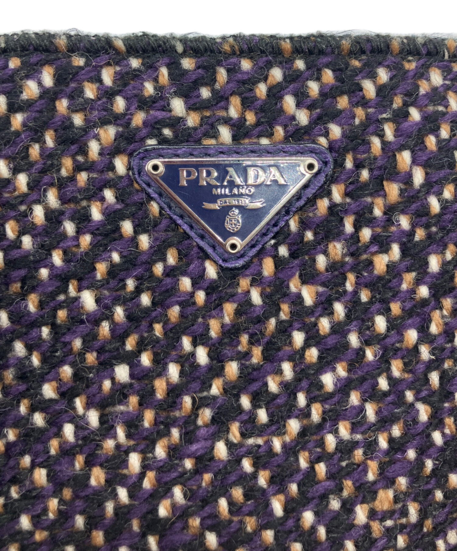 中古・古着通販】PRADA (プラダ) フラットツイードハンドバッグ