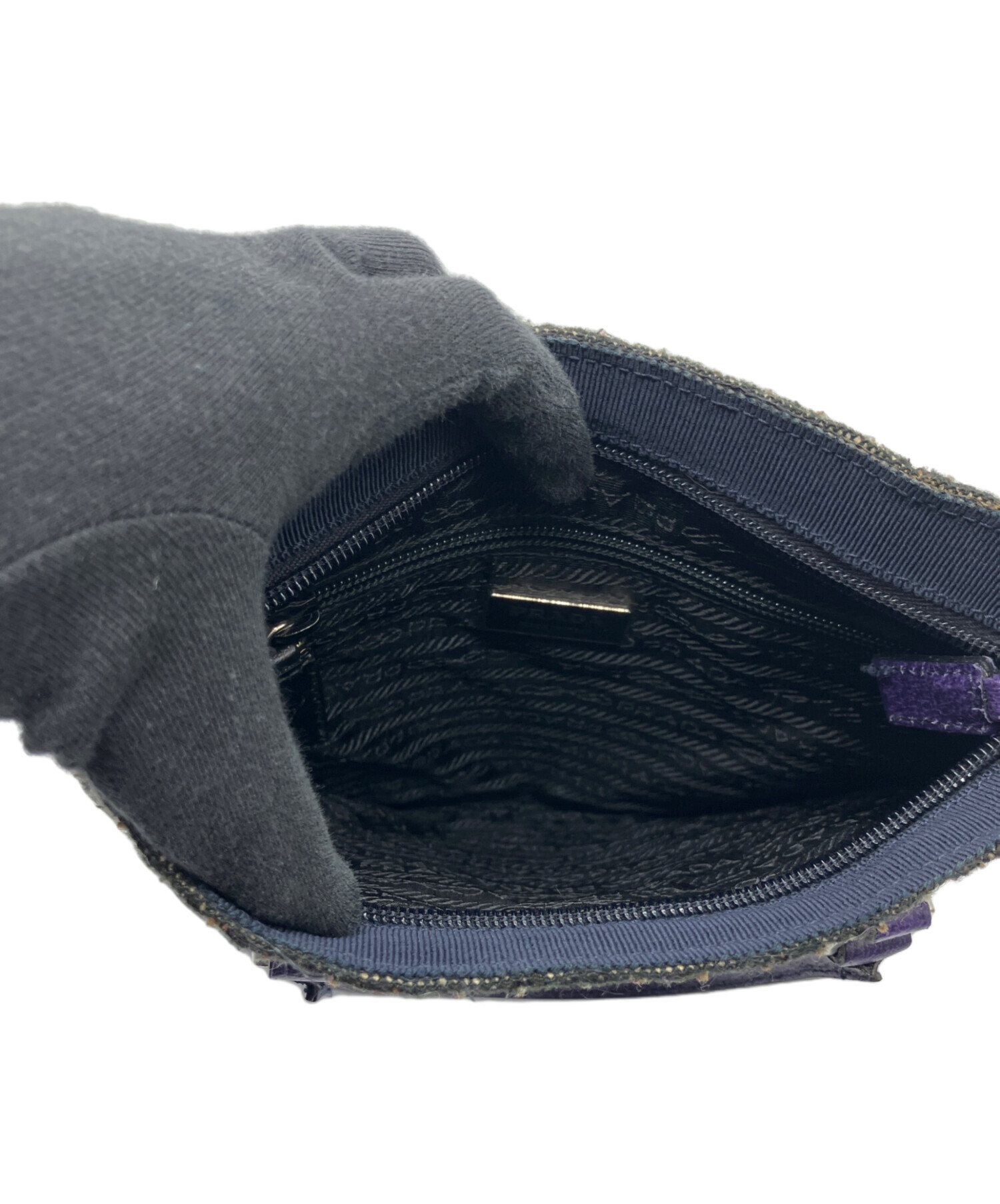 中古・古着通販】PRADA (プラダ) フラットツイードハンドバッグ