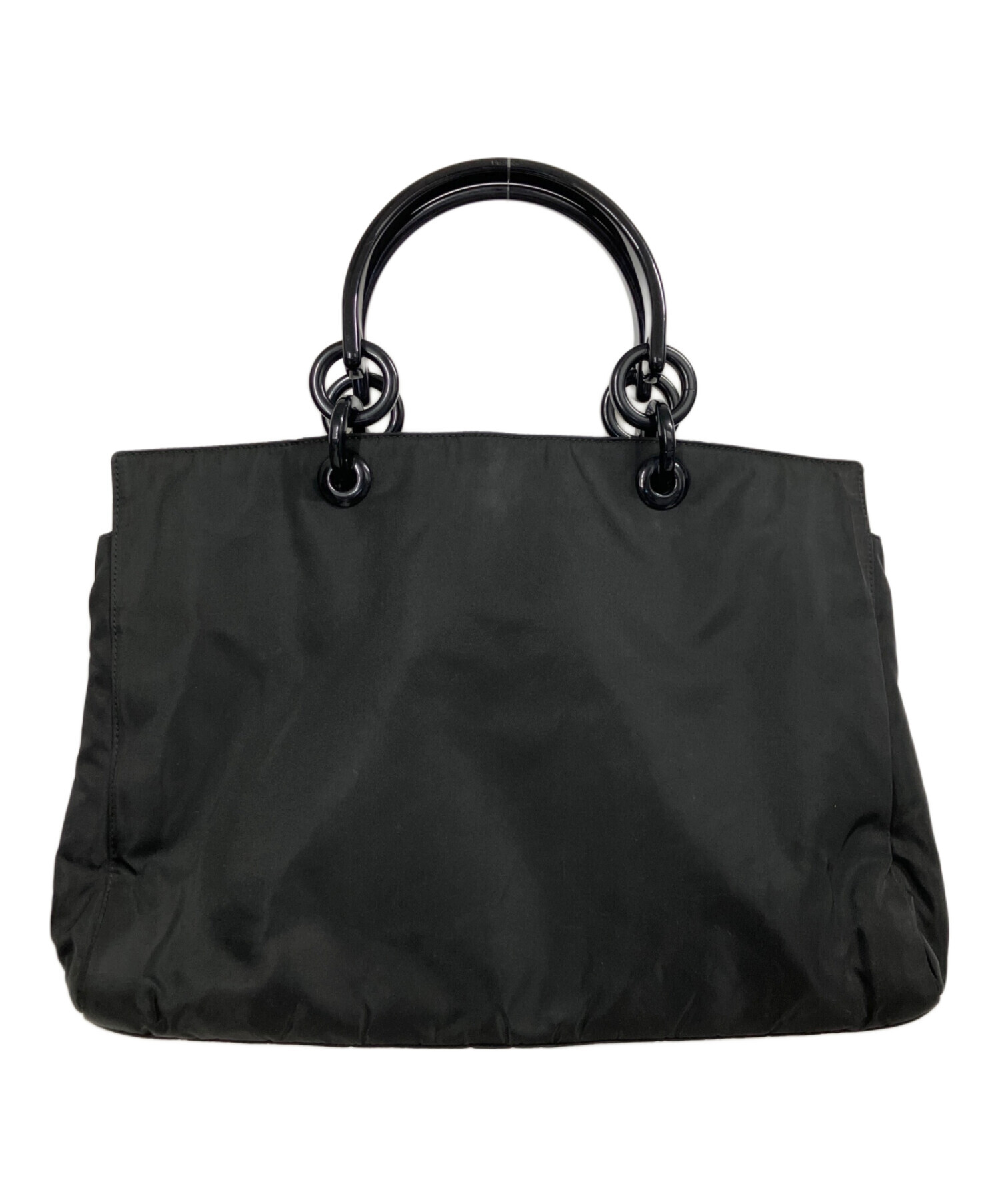 PRADA ハラコ素材　プラスチックハンドルバッグ　新品未使用　ブラック 中古・古着通販】PRADA (プラダ) プラスチックチェーンハンドルトート