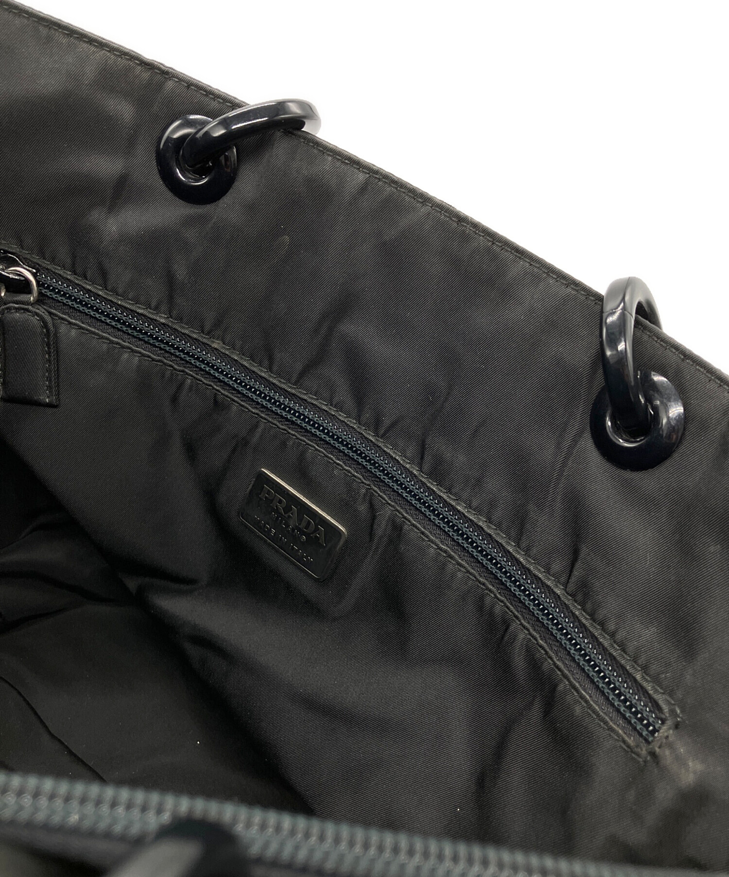 中古・古着通販】PRADA (プラダ) プラスチックチェーンハンドルトート